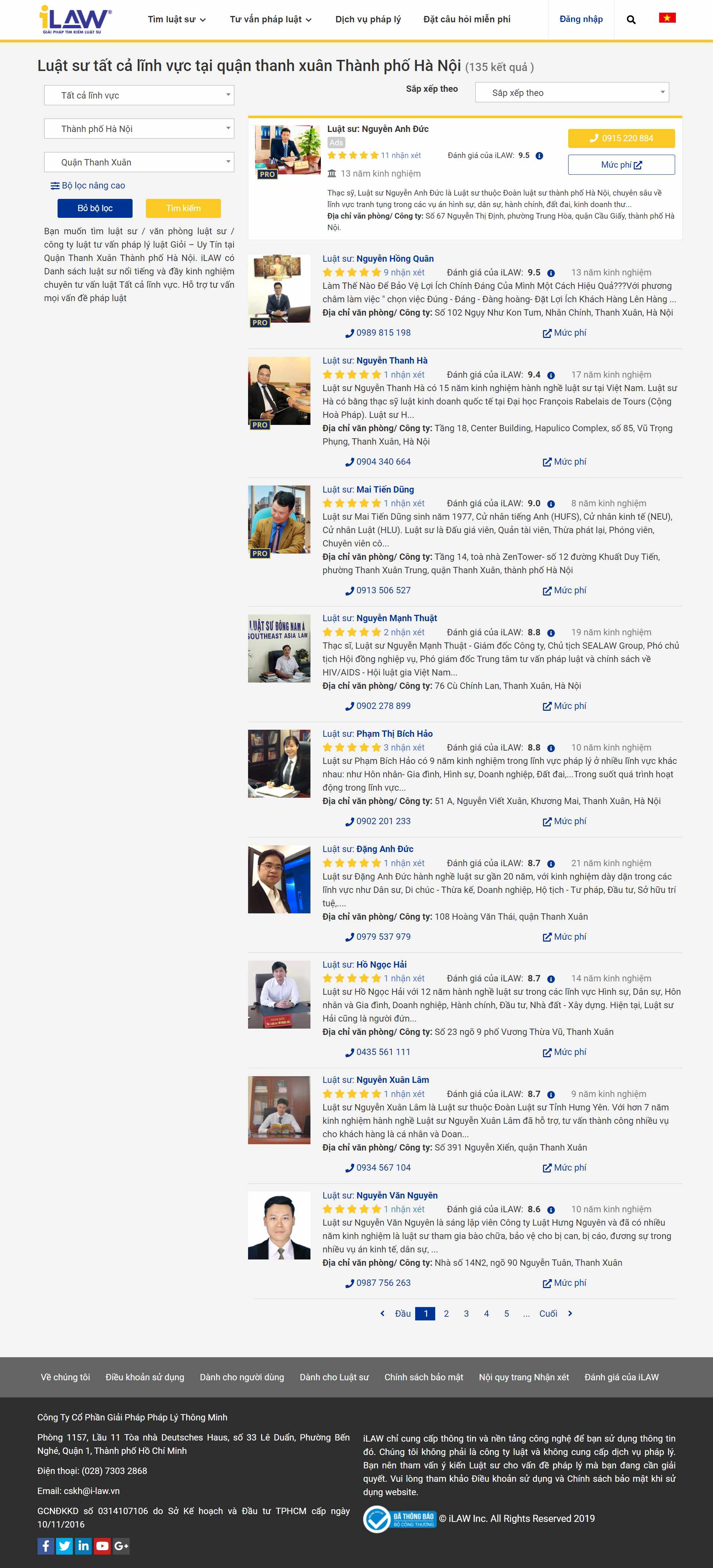 Thiết kế Web văn phòng luật sư i-law.vn