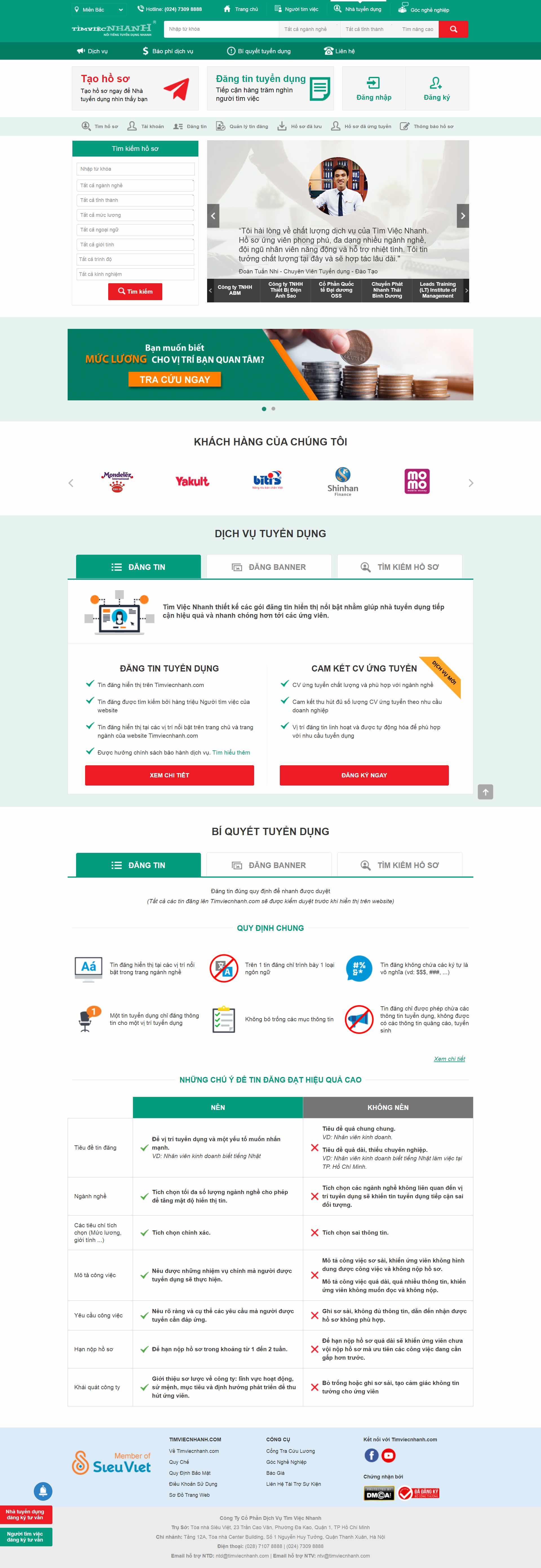 Thiết kế Web tuyển dụng  việc làm timviecnhanh.com