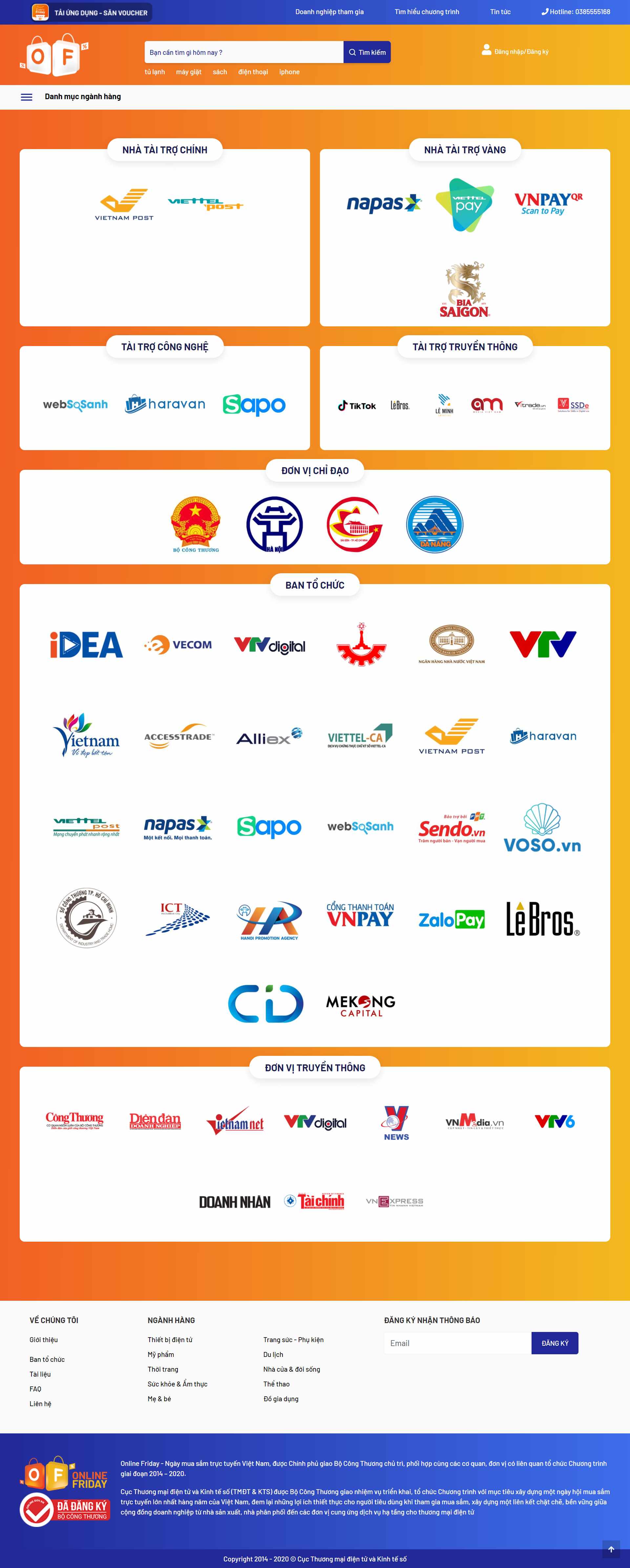 Thiết kế Web bán hàng trực tuyến onlinefriday.vn