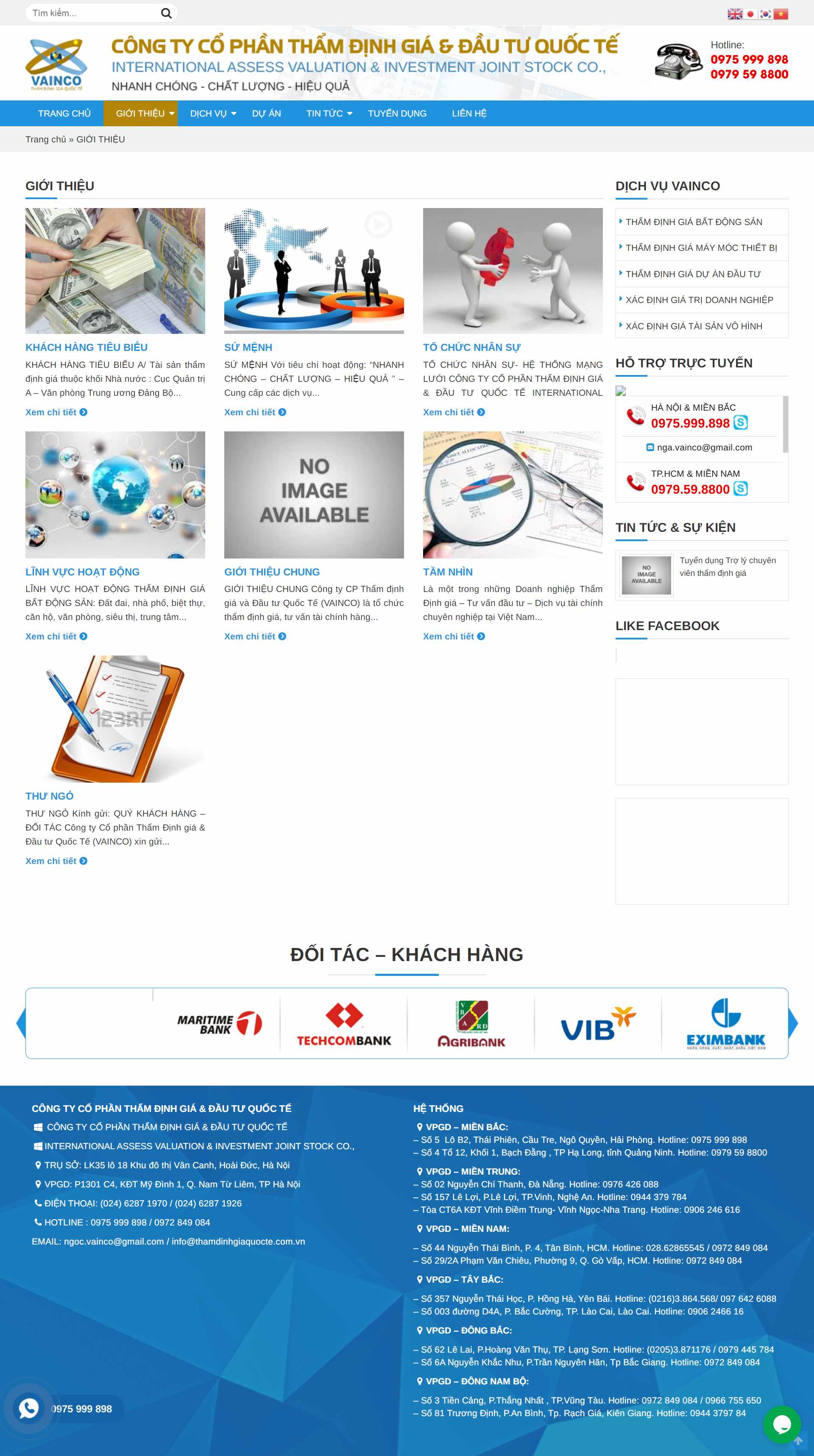 Thiết kế Web giới thiệu sản phẩm vainco.com.vn