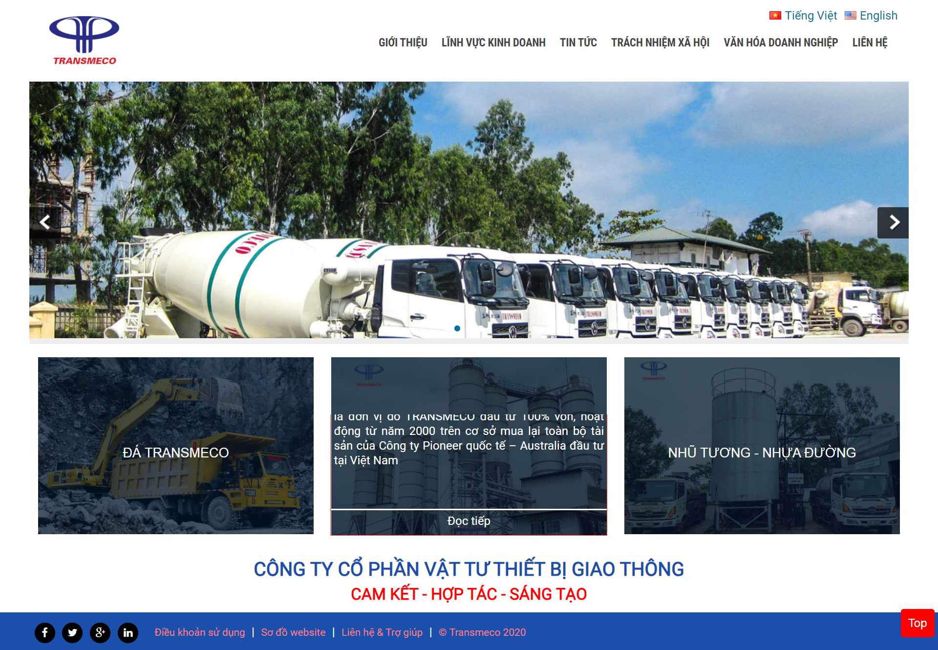 Thiết kế Web vật tư giao thông transmeco.com.vn