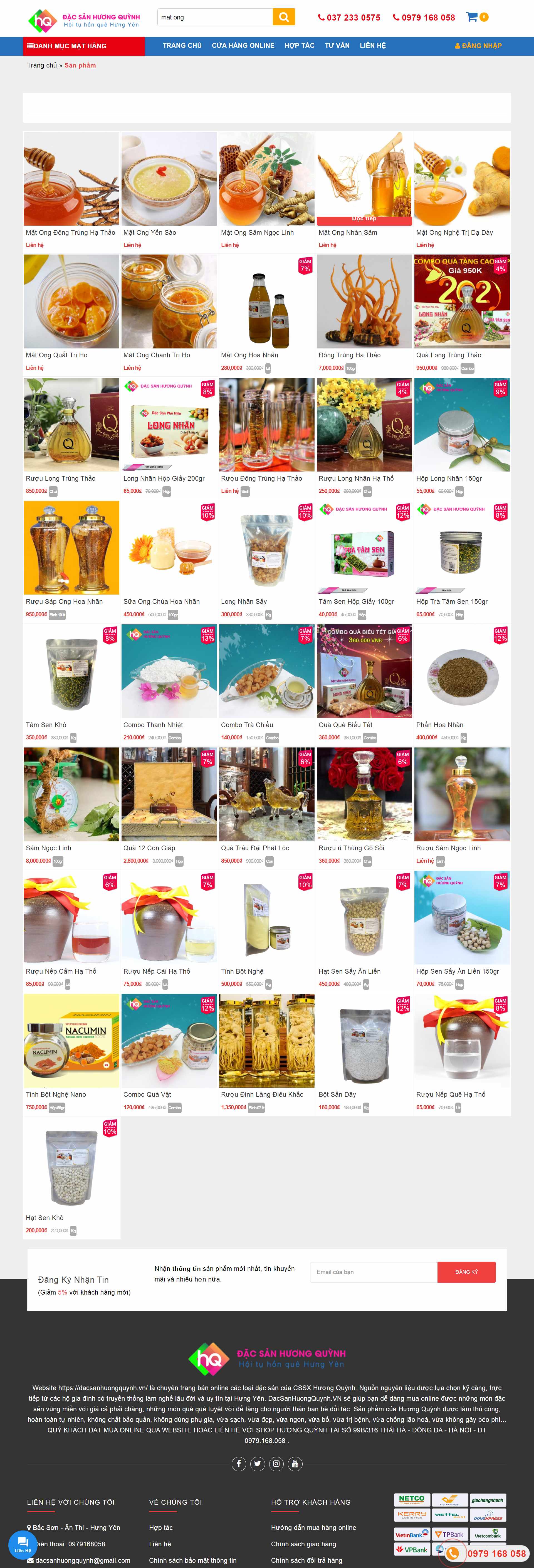 Thiết kế Web mật ong thiên nhiên dacsanhuongquynh.vn