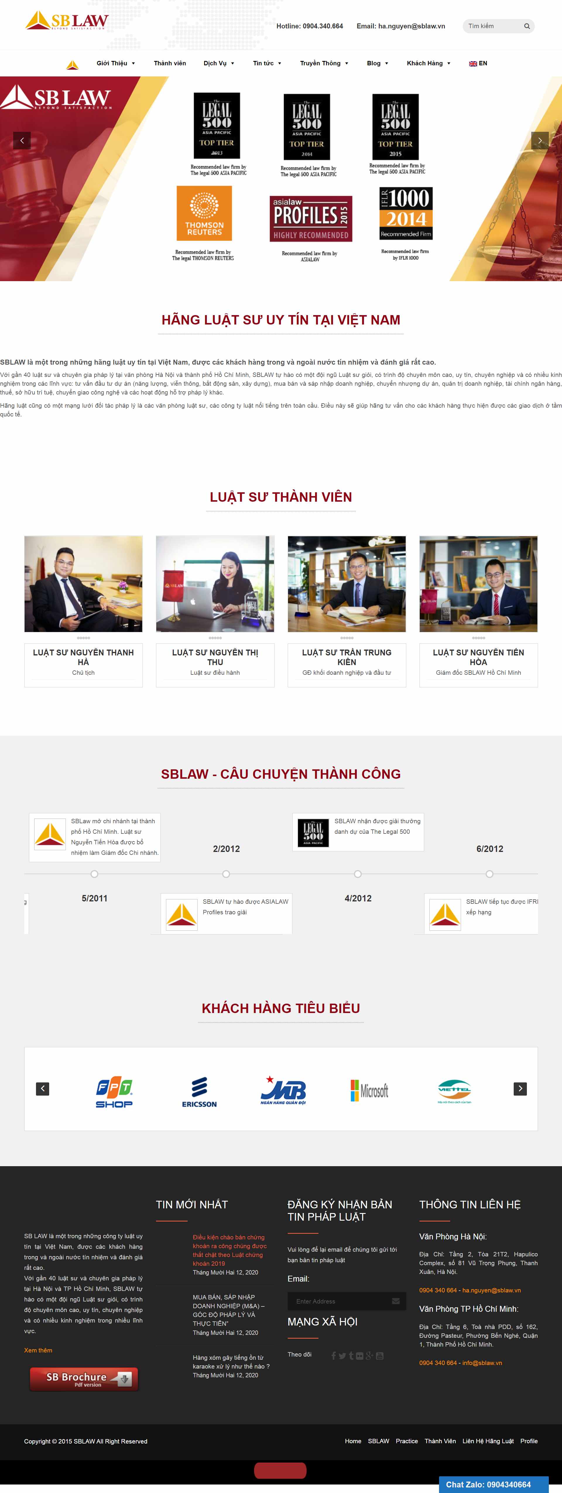 Thiết kế Web công ty luật vi.sblaw.vn