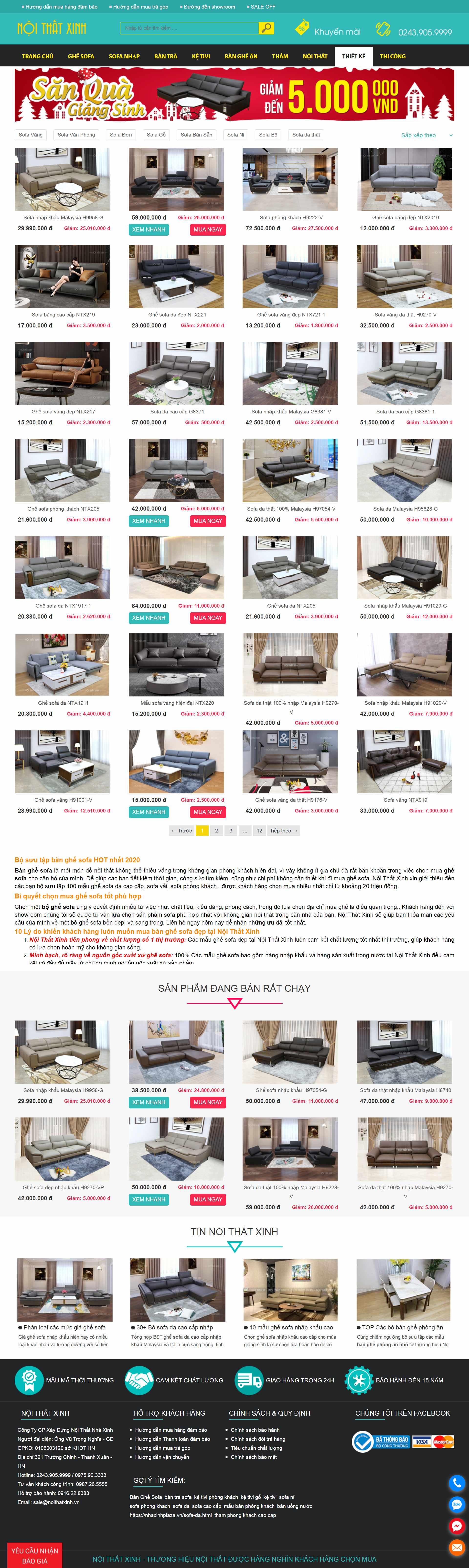 Thiết kế Web bán sofa noithatxinh.vn