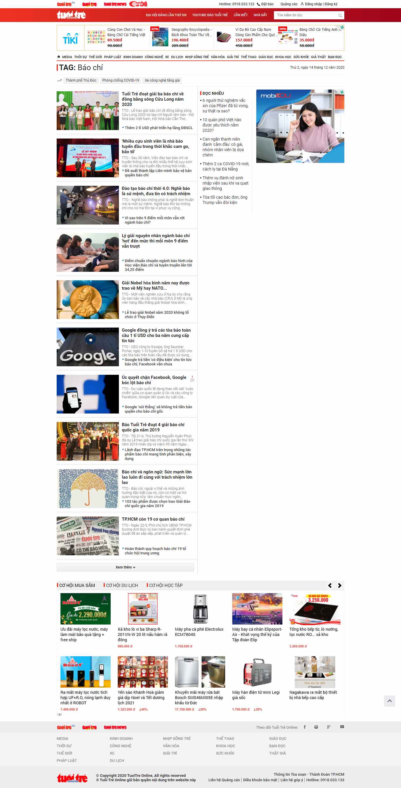 Thiết kế Web báo chí tuoitre.vn