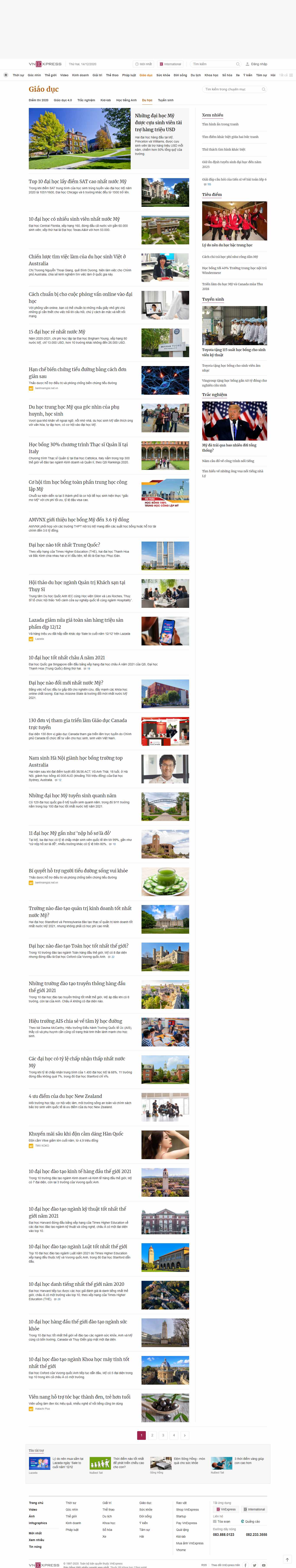 Thiết kế Web du học việc làm vnexpress.net