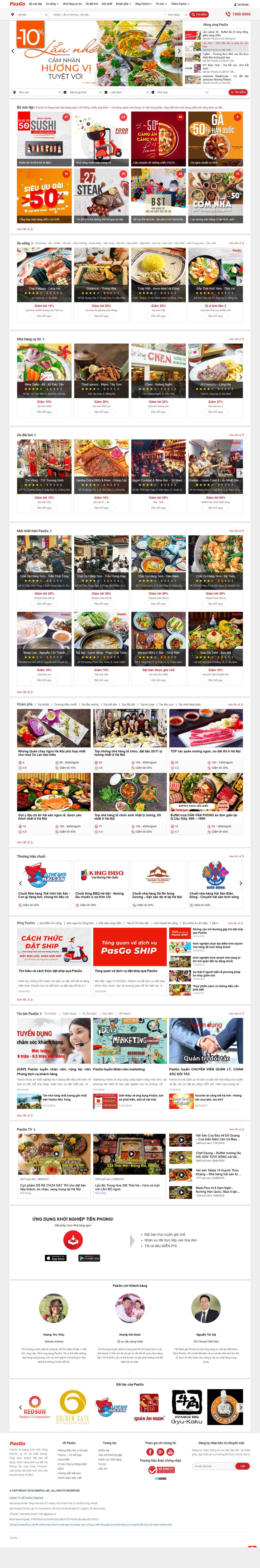 Thiết kế Web nhà hàng Ẩm thực pasgo.vn