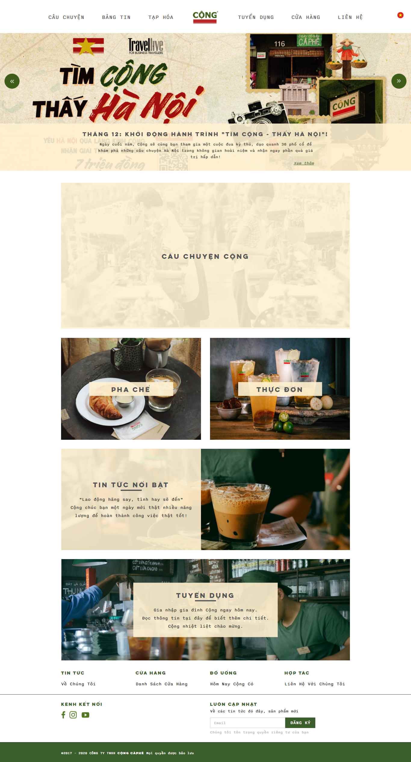 Thiết kế Web quán coffee congcaphe.com