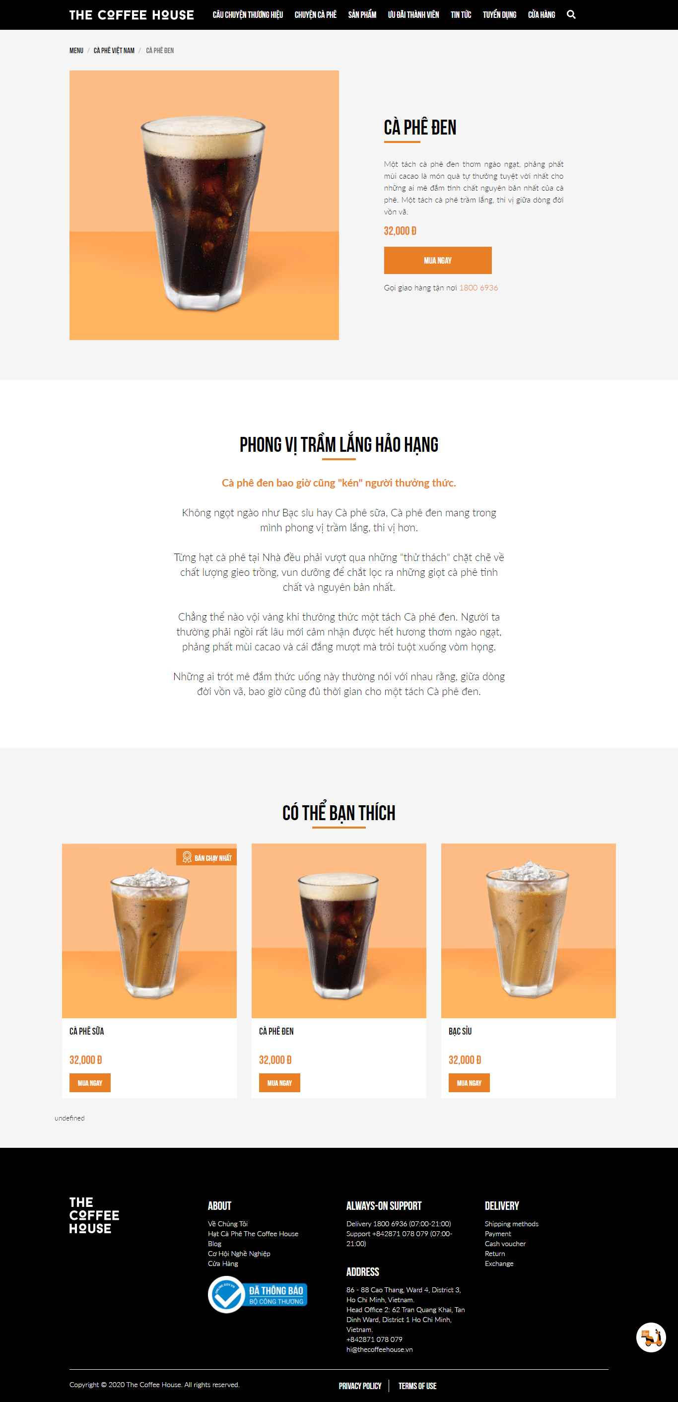 Thiết kế Web quán coffee thecoffeehouse.com