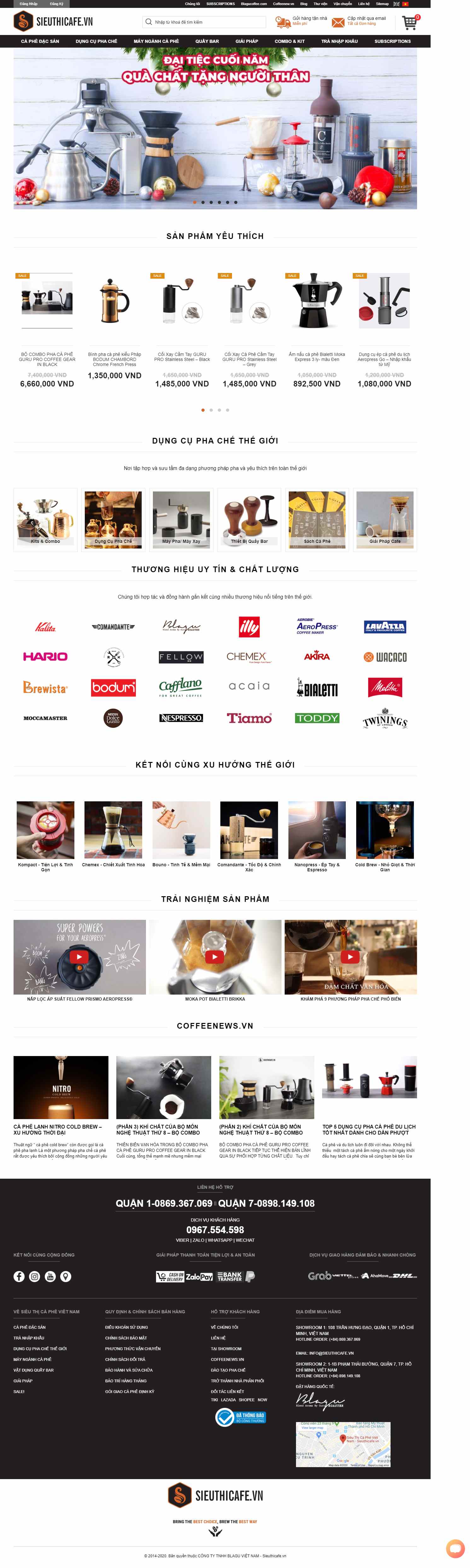 Thiết kế Web quán coffee sieuthicafe.vn