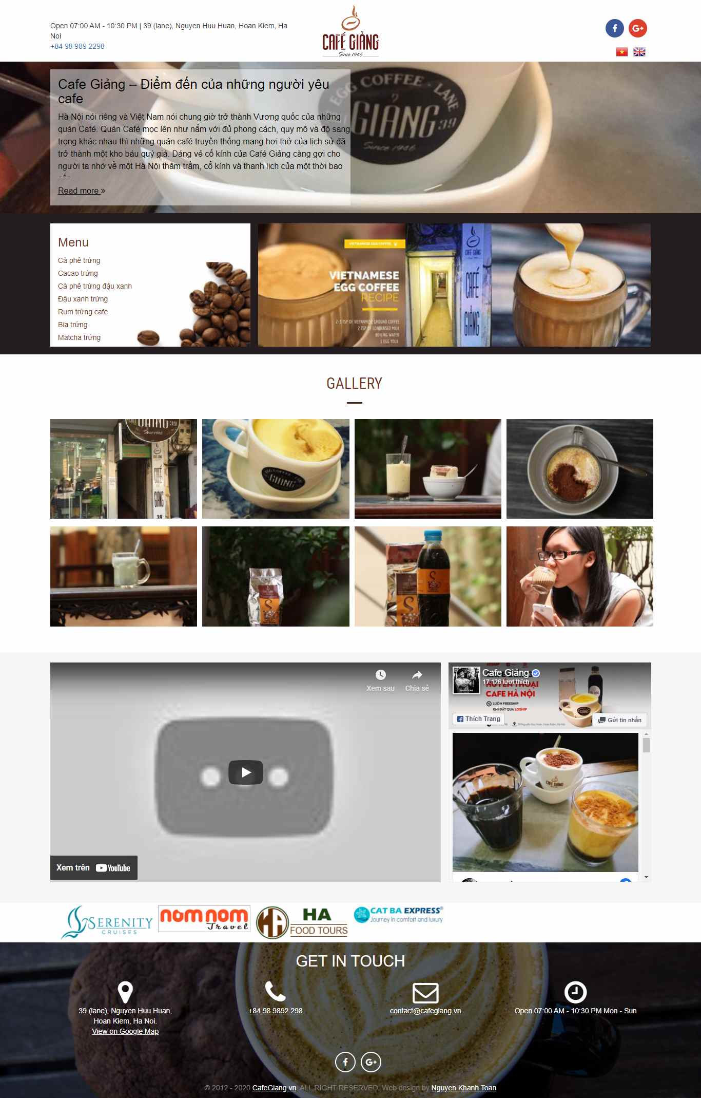 Thiết kế Web quán coffee cafegiang.vn