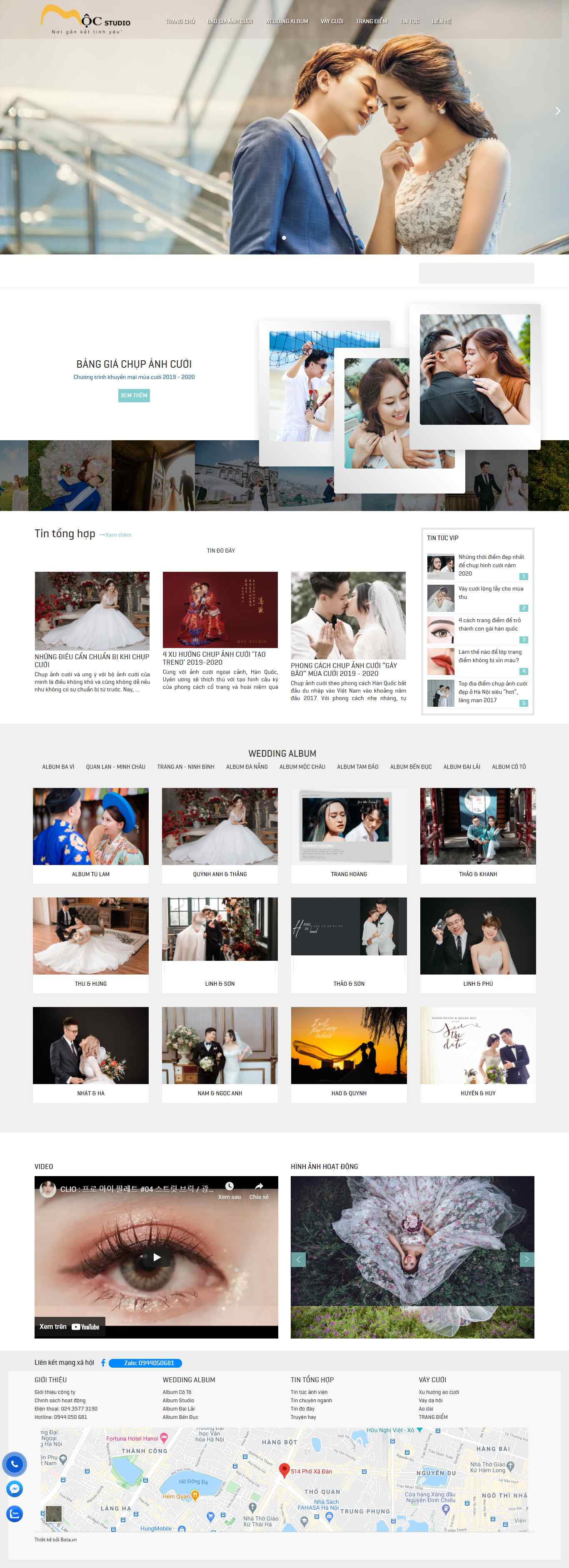 Thiết kế Web ảnh viện áo cưới aocuoimoc.vn