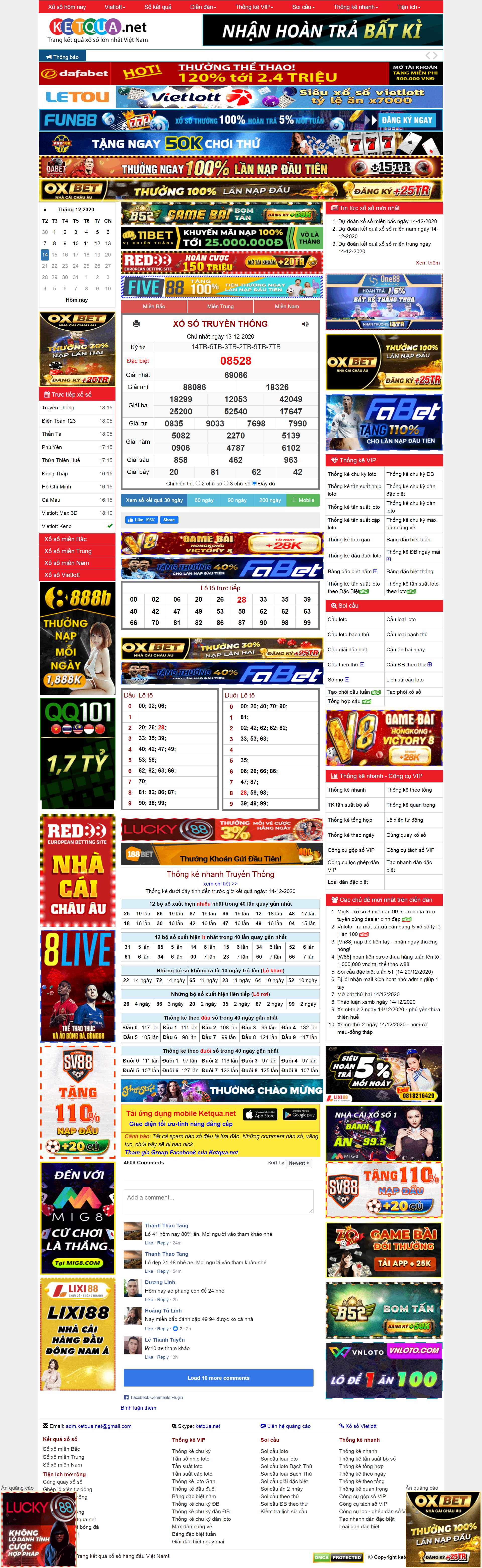 Thiết kế Web kết quả xổ số ketqua.net