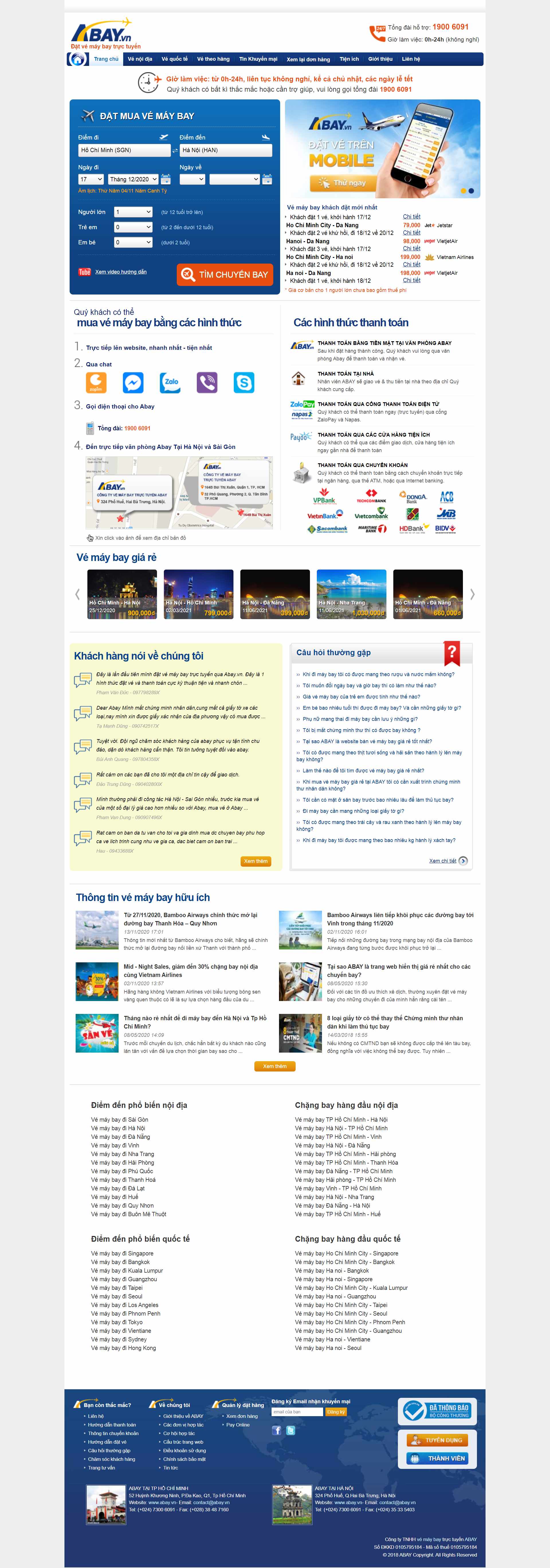 Thiết kế Web vé máy bay travel abay.vn