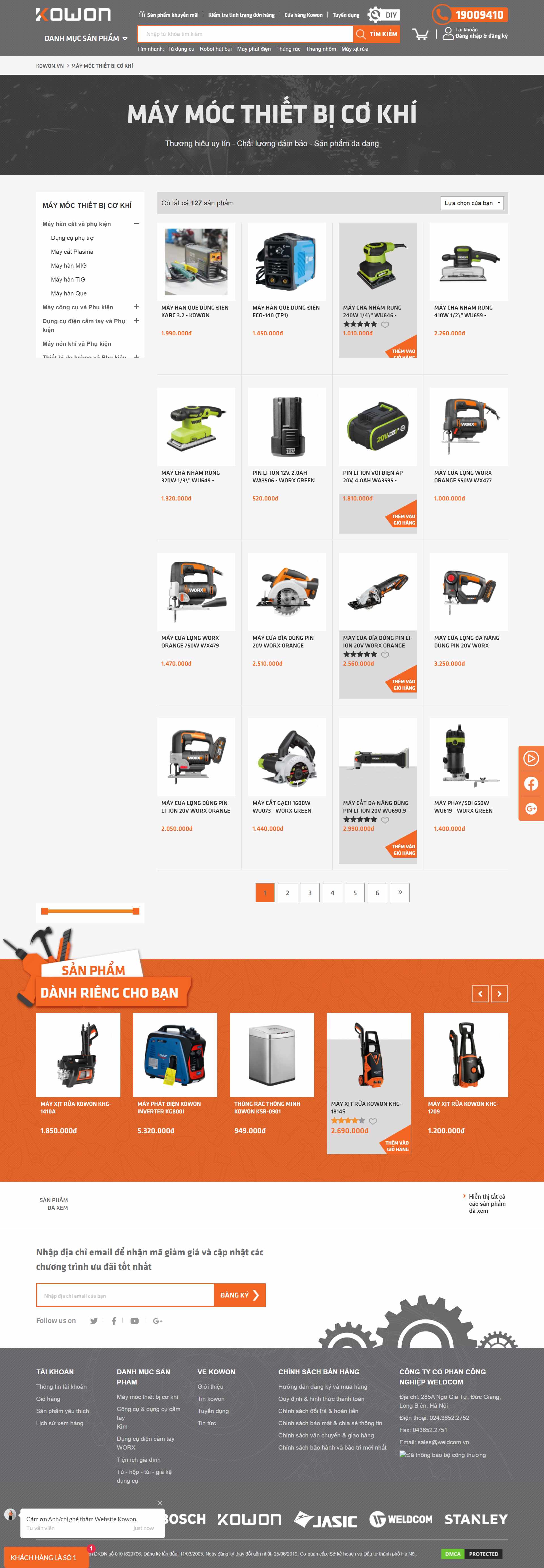 Thiết kế Web cơ khí máy móc kowon.vn