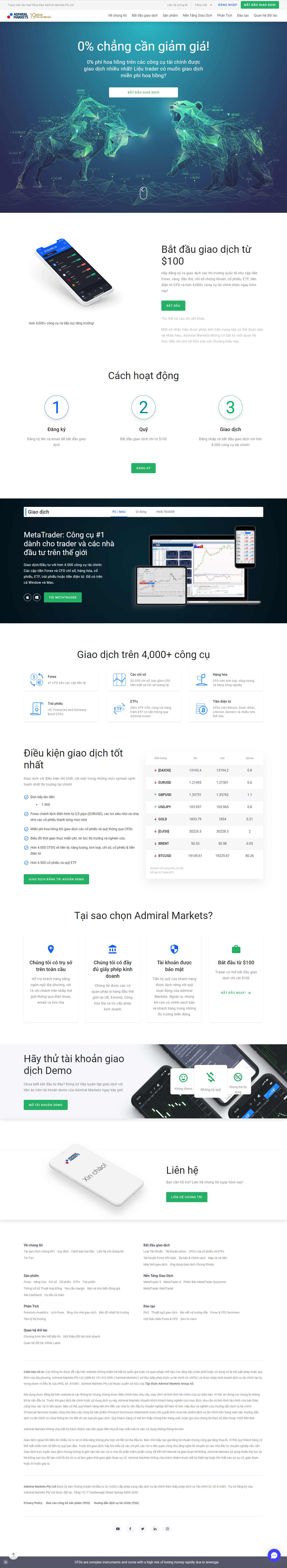 Thiết kế Web chứng khoán forex admiralmarkets.com