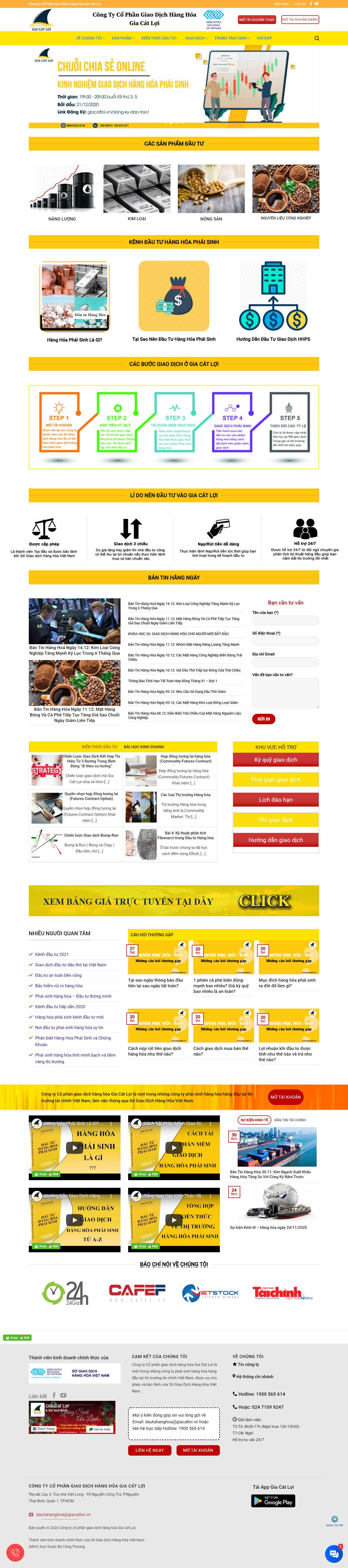 Thiết kế Web chứng khoán forex giacatloi.vn