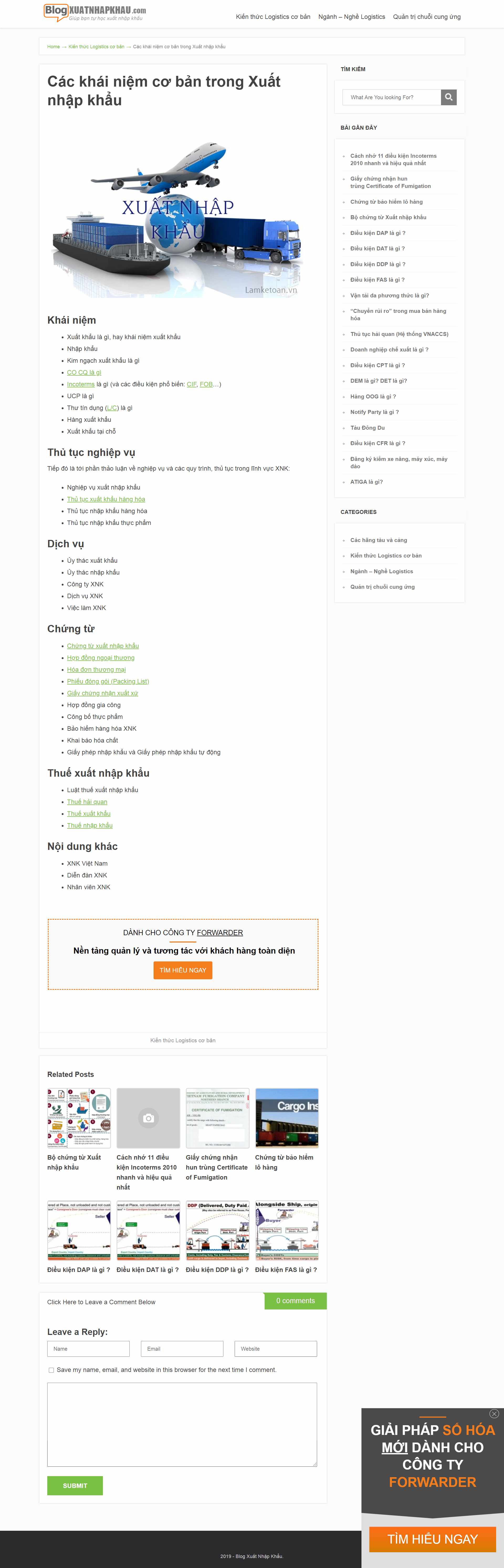 Thiết kế Web xuất nhập khẩu blogxuatnhapkhau.com