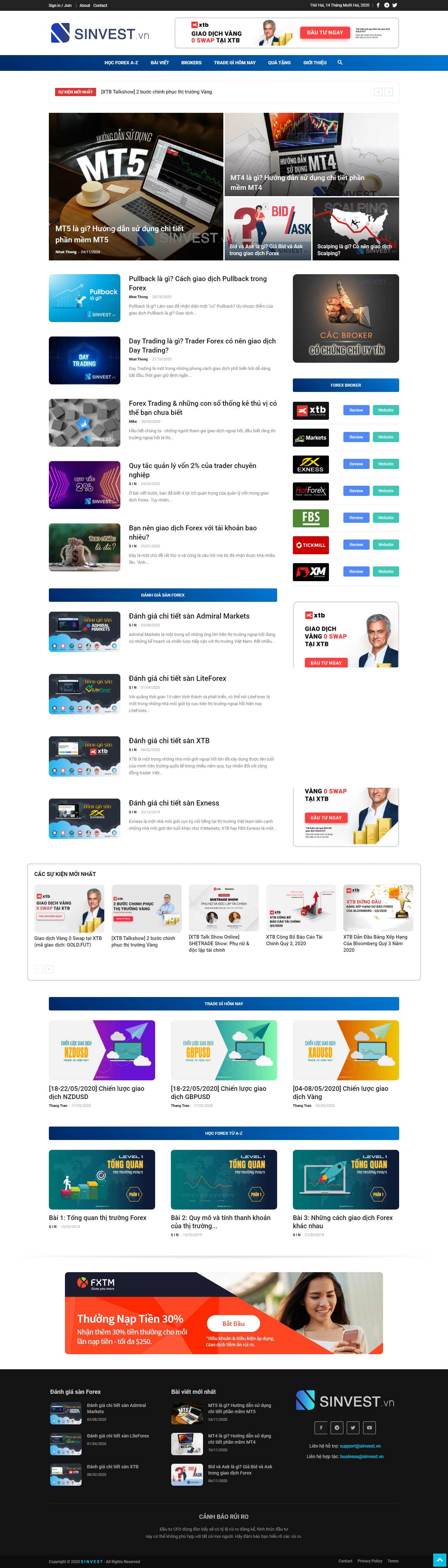 Thiết kế Web chứng khoán forex sinvest.vn