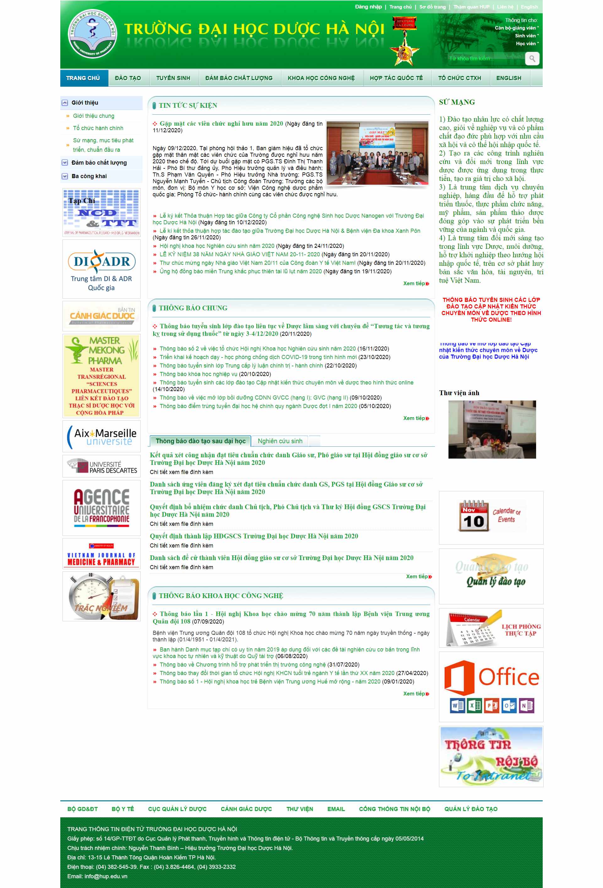 Thiết kế Web trường đại học hup.edu.vn