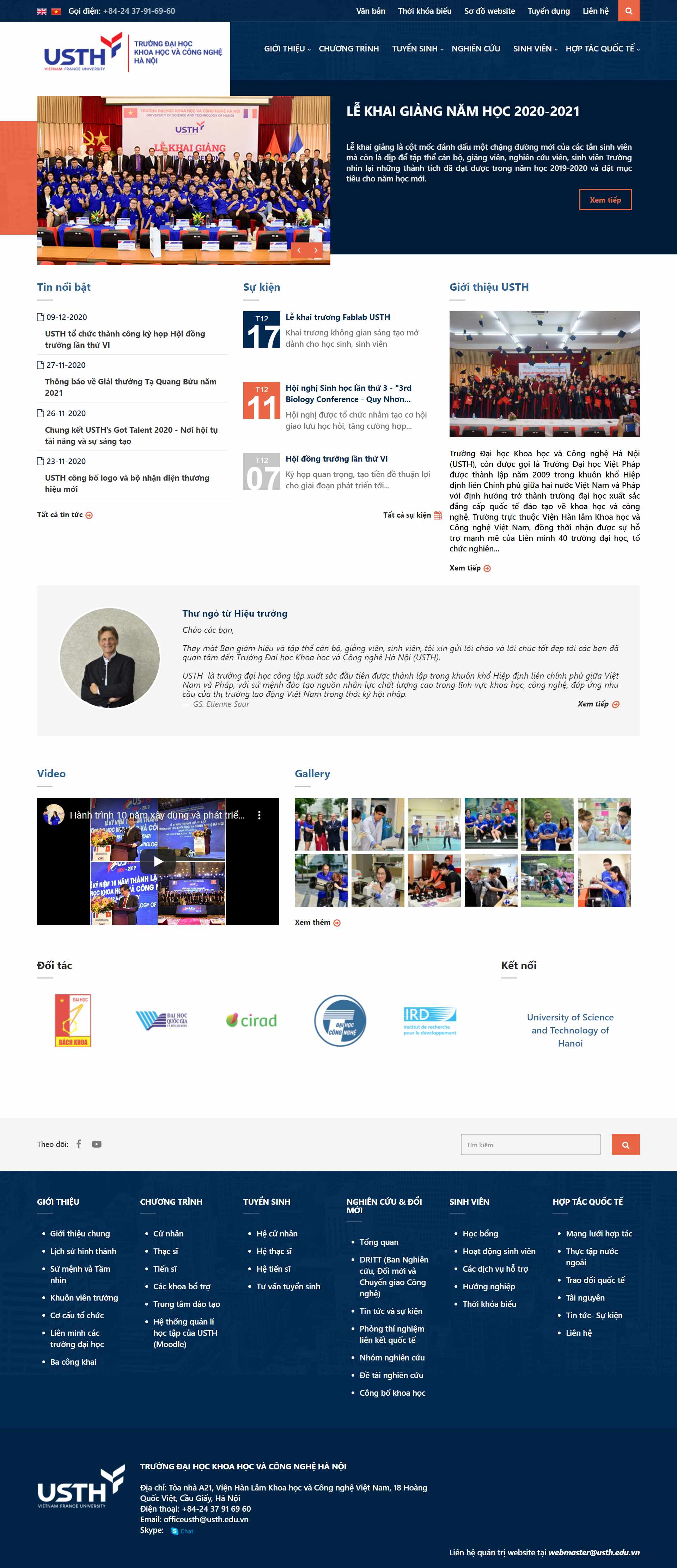 Thiết kế Web trường đại học usth.edu.vn