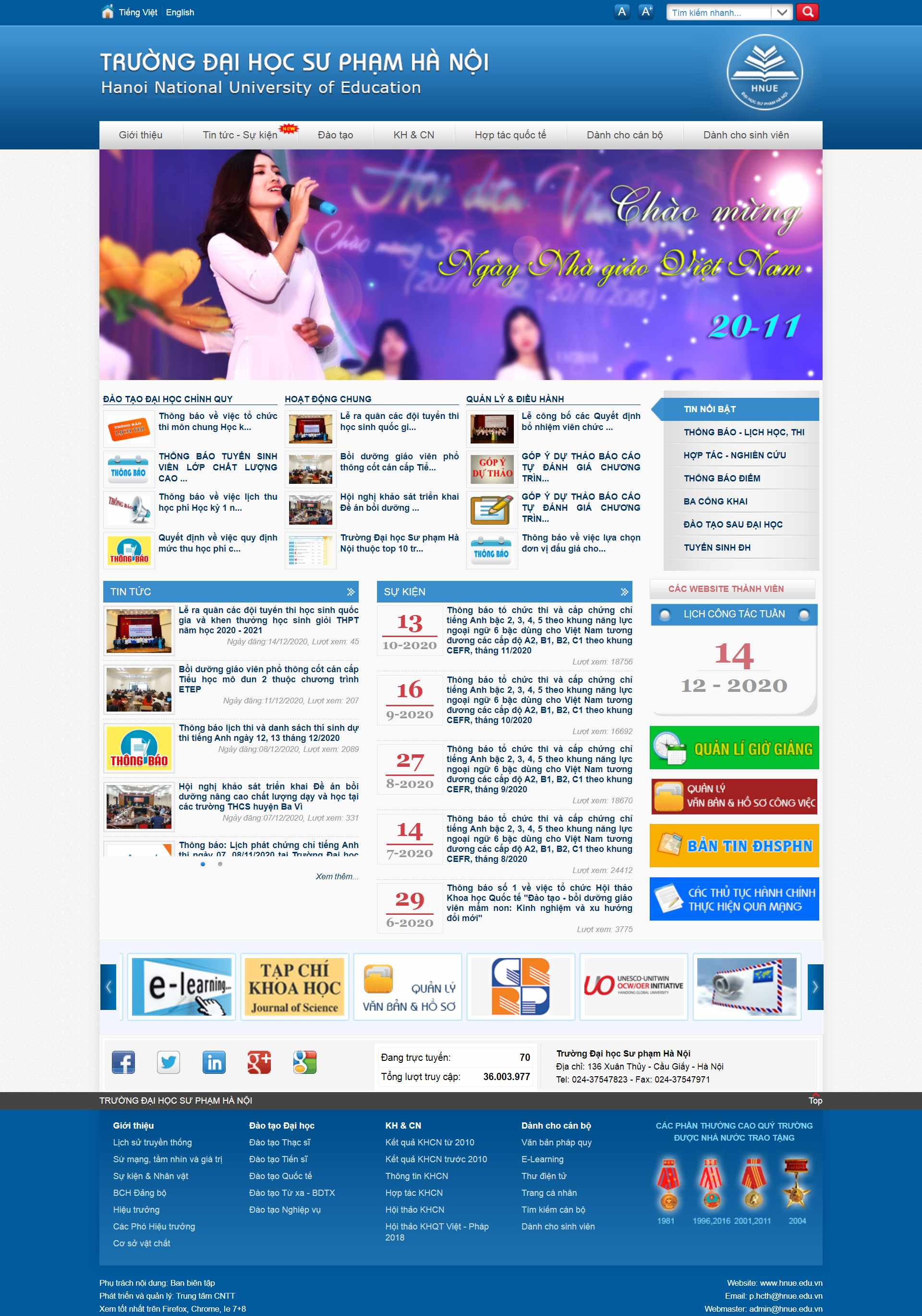 Thiết kế Web trường đại học hnue.edu.vn