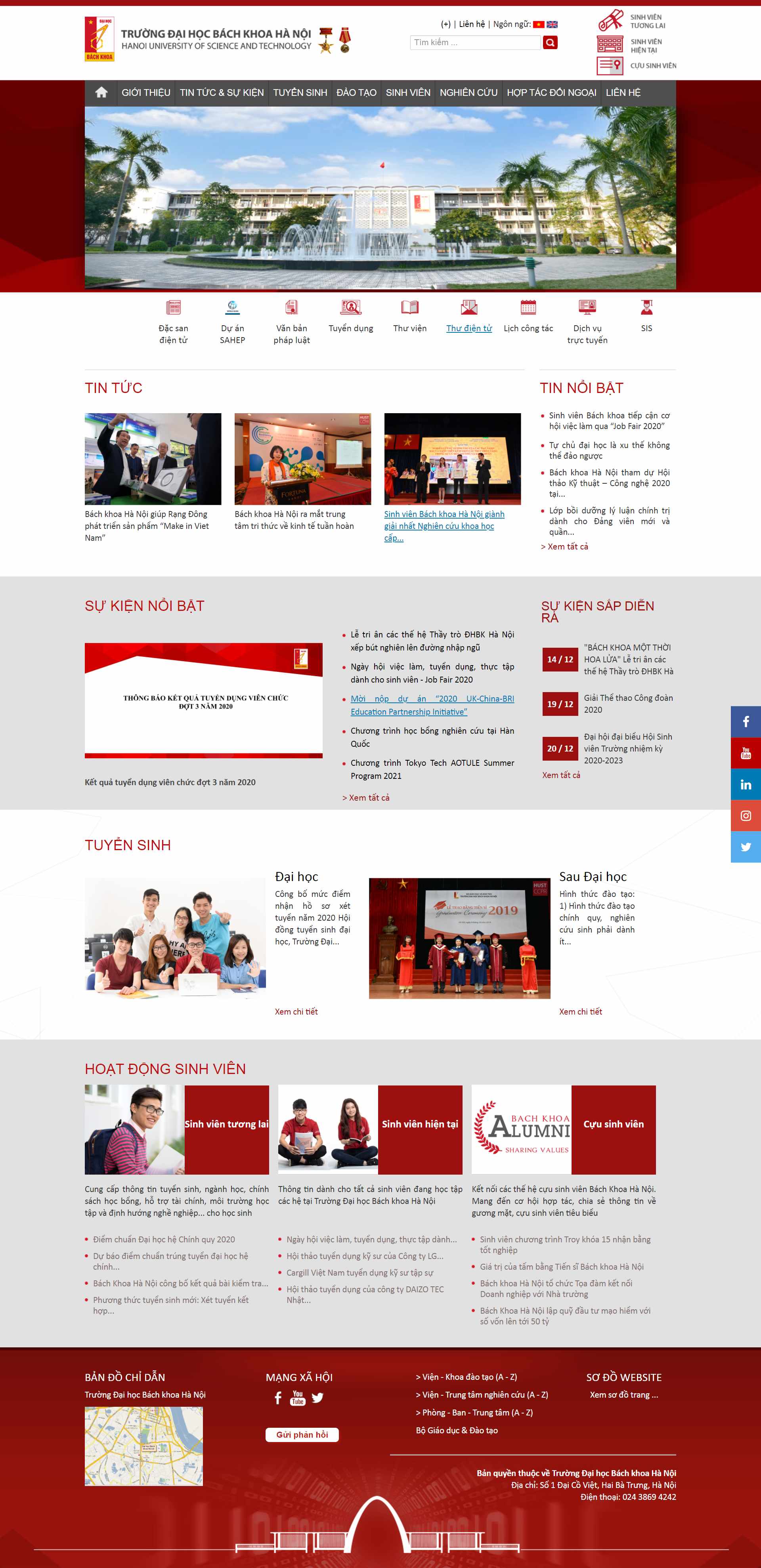 Thiết kế Web trường đại học hust.edu.vn