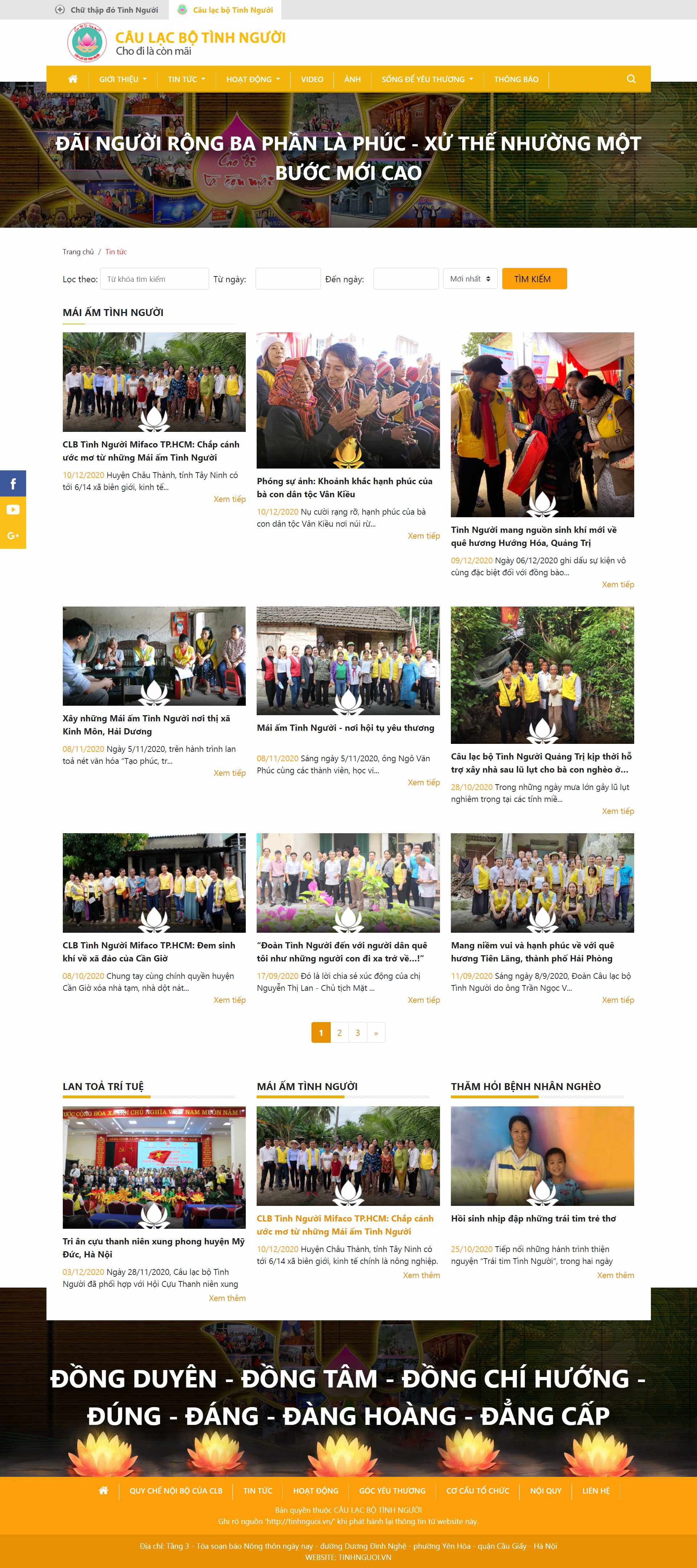 Thiết kế Web từ thiện chùa chiền tinhnguoi.vn