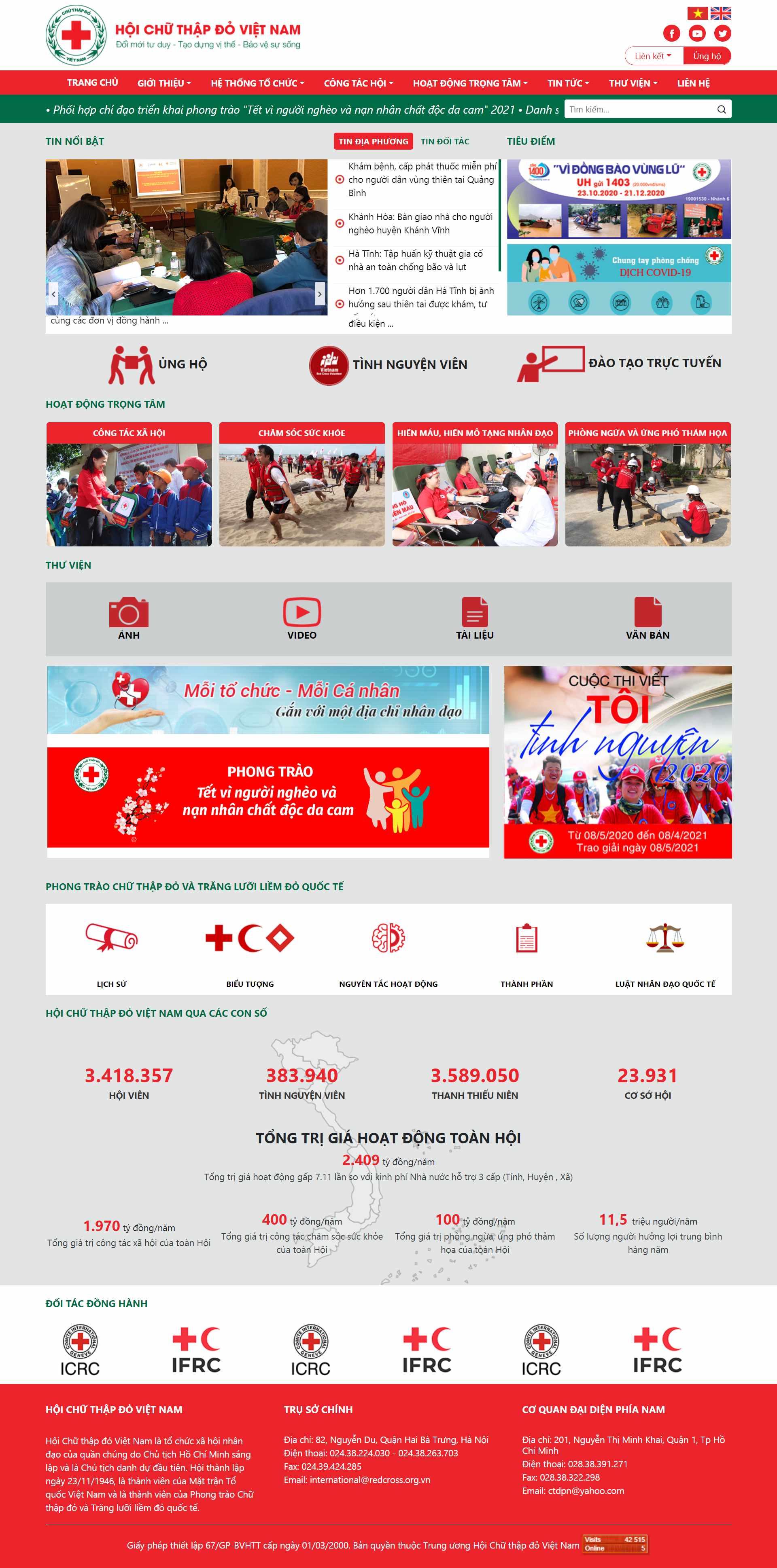 Thiết kế Web từ thiện chùa chiền redcross.org.vn