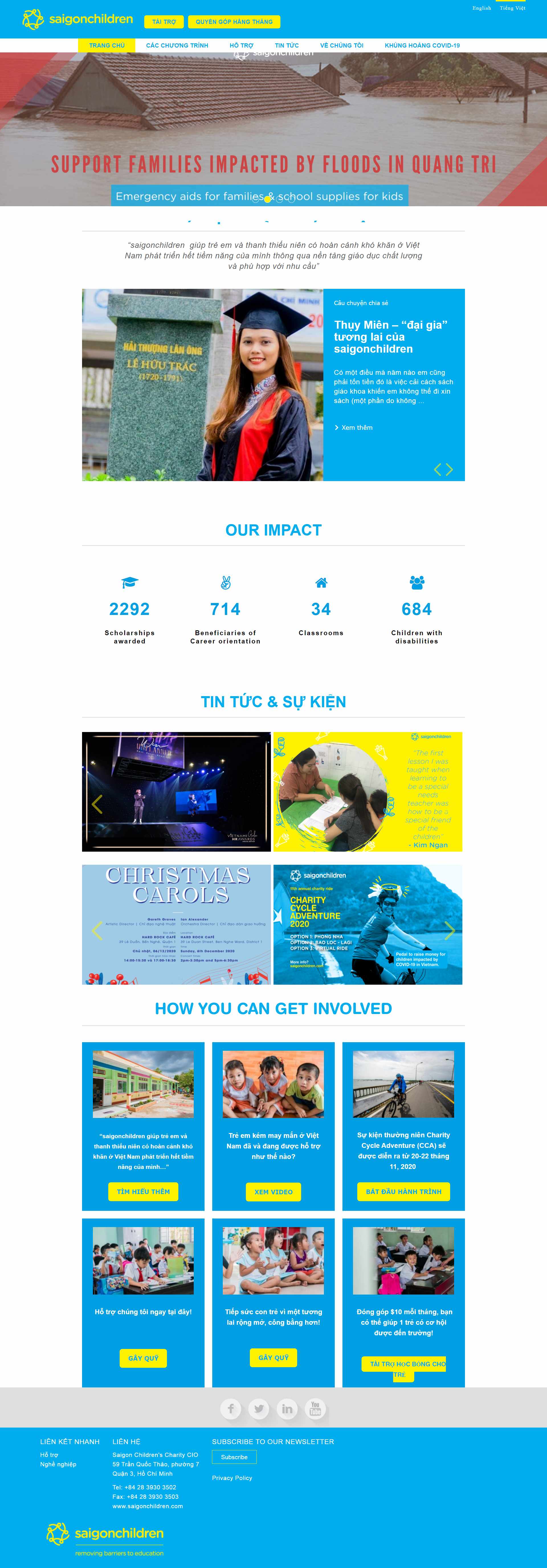 Thiết kế Web từ thiện chùa chiền saigonchildren.com