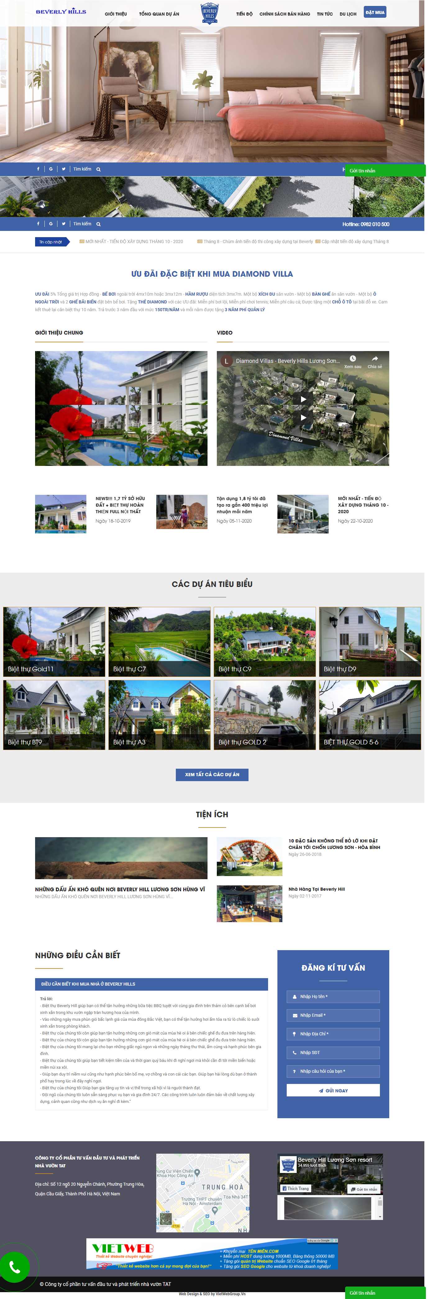 Thiết kế Web nghỉ dưỡng resort beverlyhills.vn