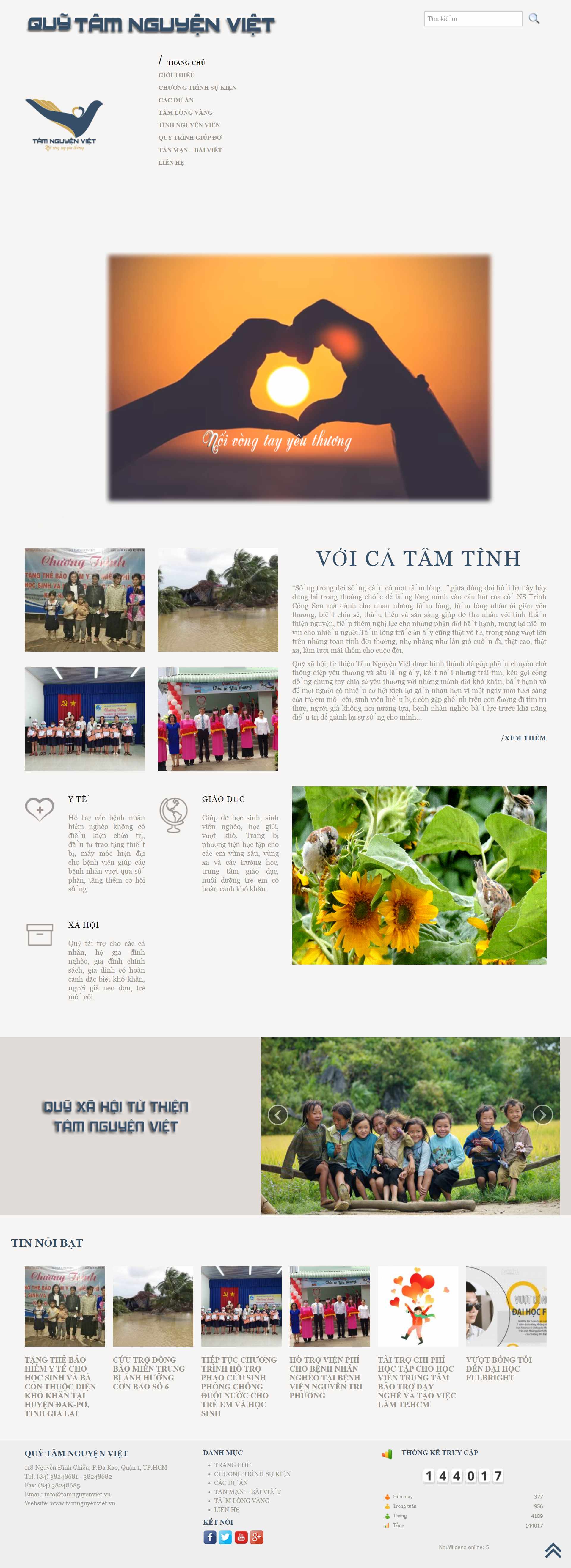 Thiết kế Web từ thiện chùa chiền tamnguyenviet.vn