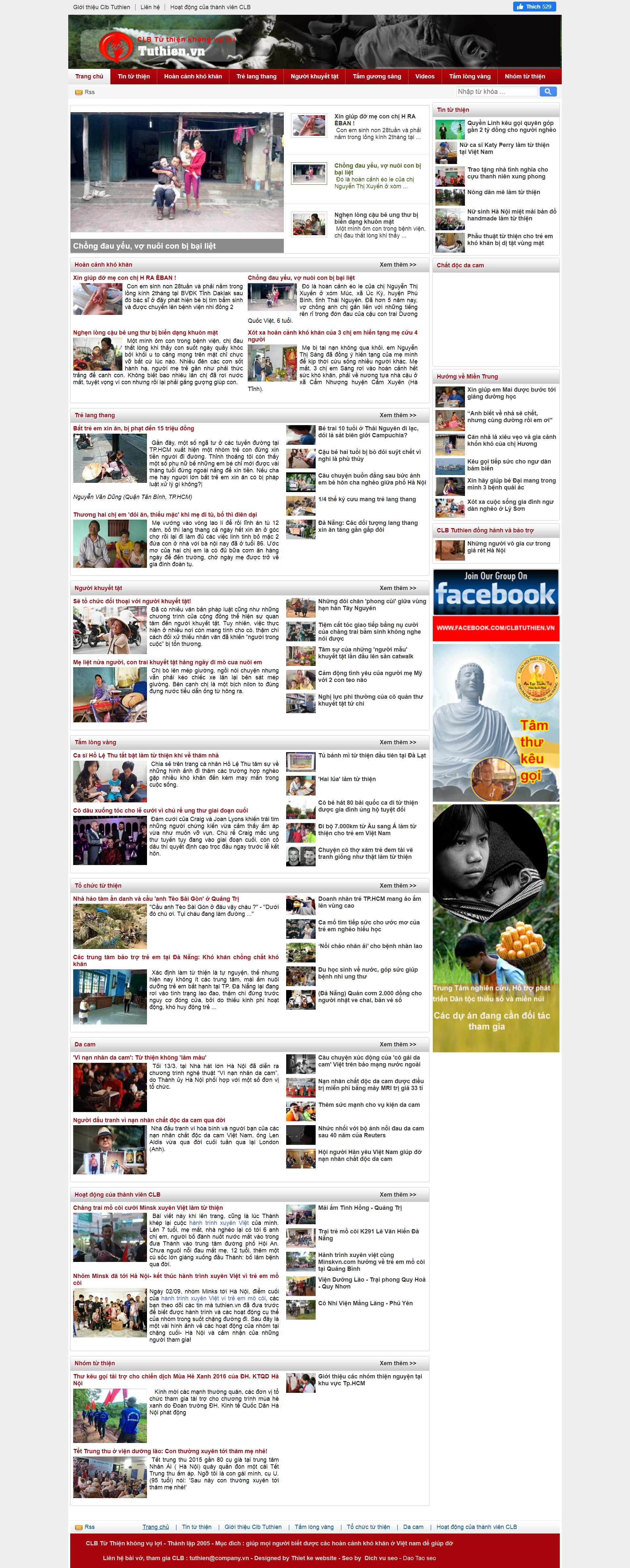 Thiết kế Web từ thiện chùa chiền tuthien.vn