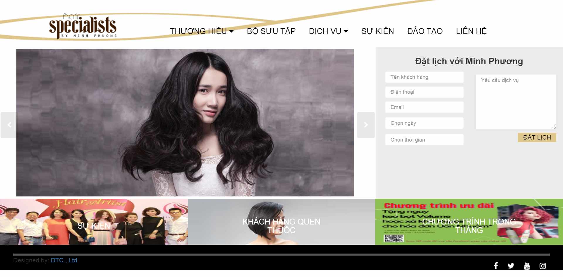 Thiết kế Web hiệu cắt tóc hair salon minhphuong.net.vn