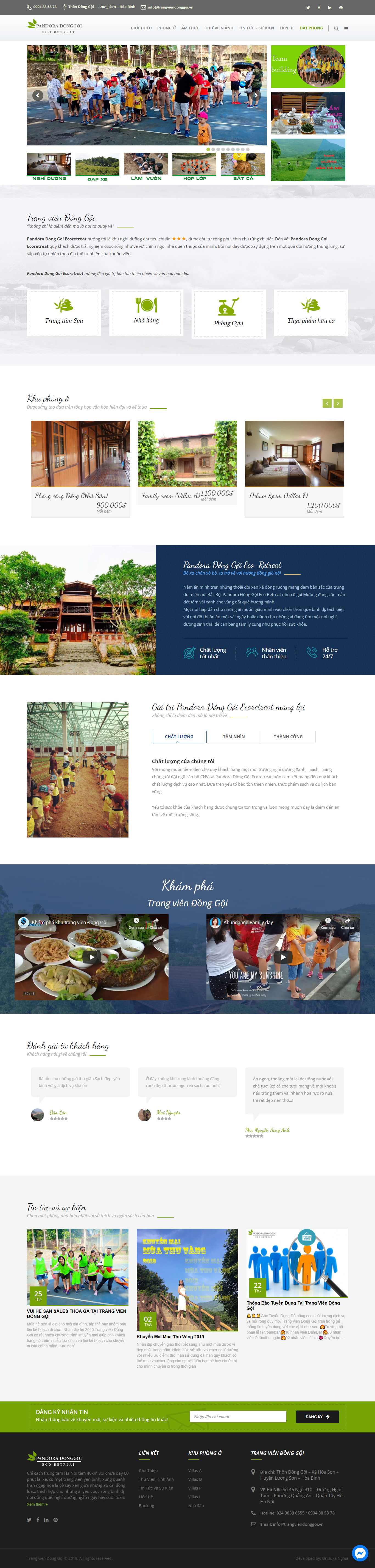 Thiết kế Web nghỉ dưỡng resort trangviendonggoi.vn