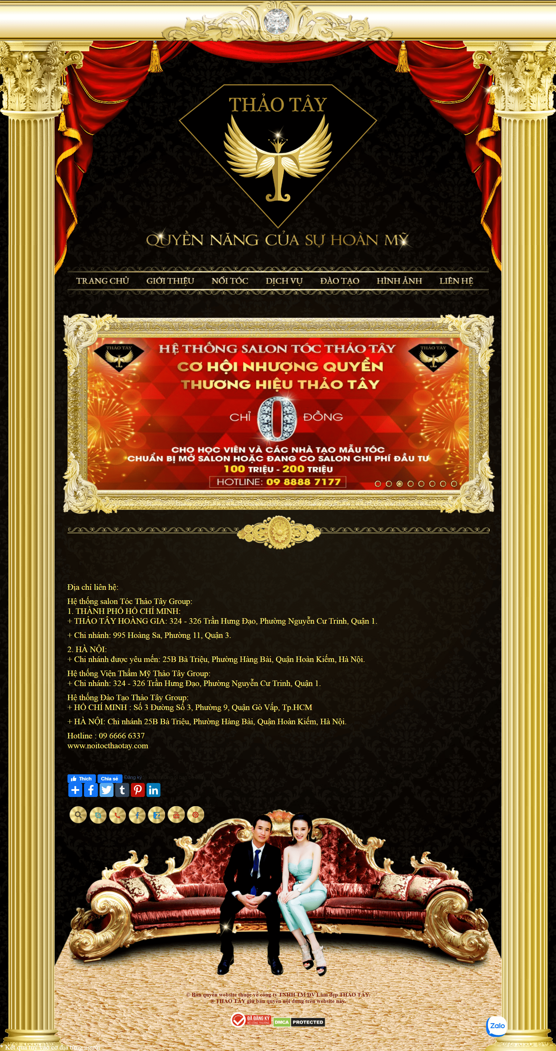 Thiết kế Web hiệu cắt tóc hair salon noitocthaotay.com