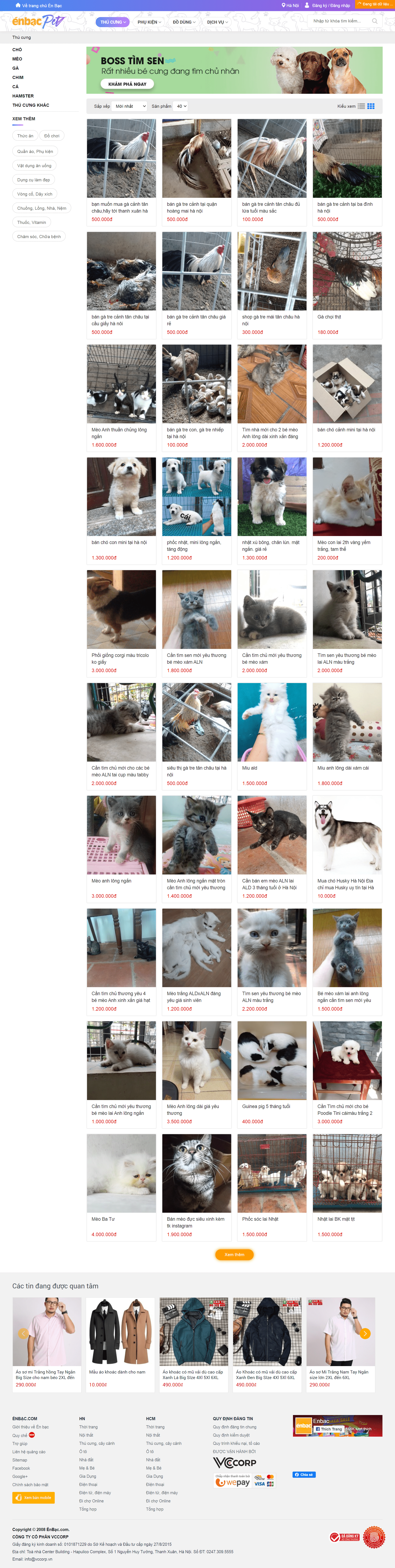 Thiết kế Web động vật vật nuôi enbac.com