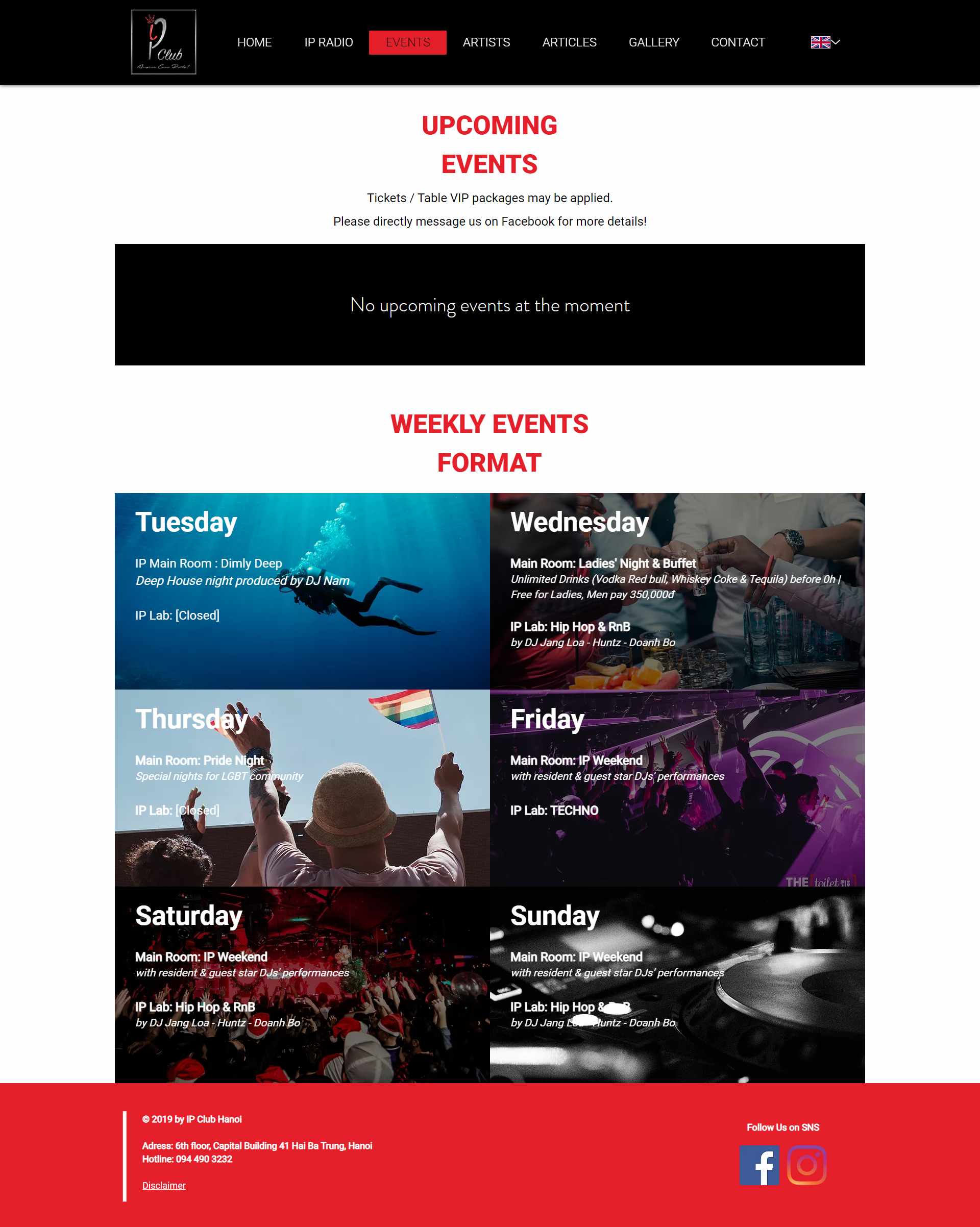 Thiết kế Web quán bar ipnightclub.com