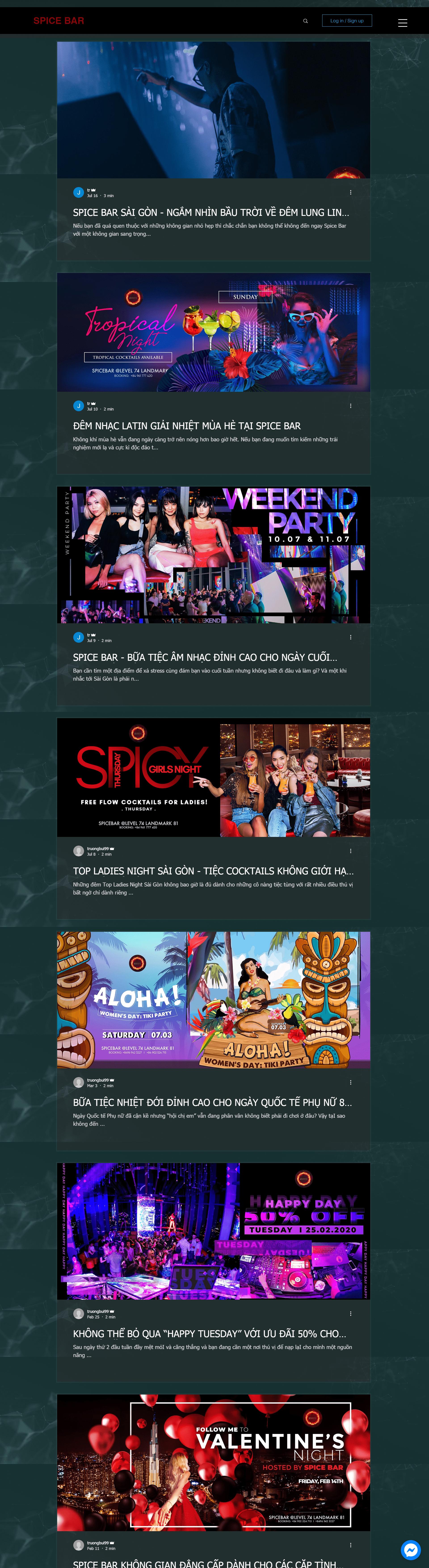 Thiết kế Web quán bar spicebar.club
