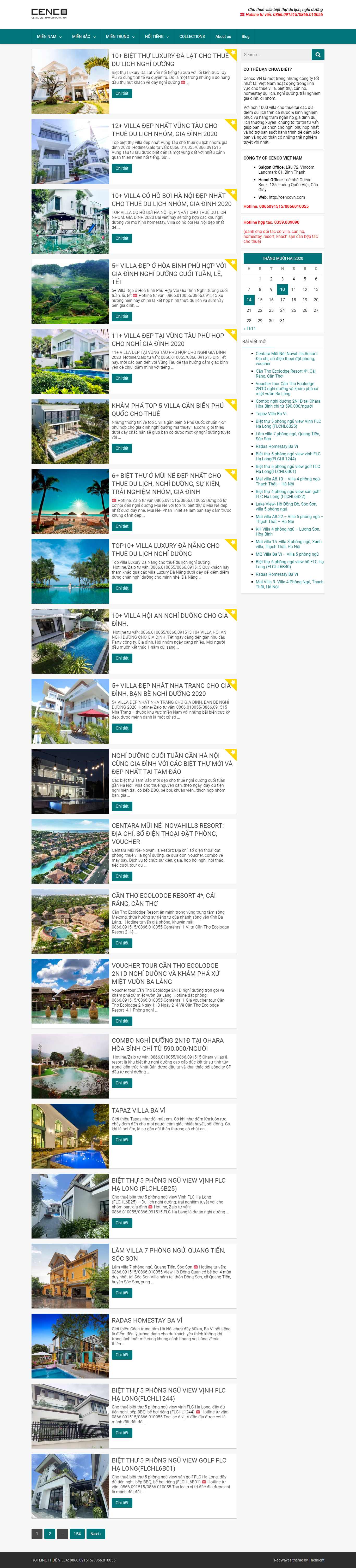 Thiết kế Web nghỉ dưỡng resort thuevilla.com