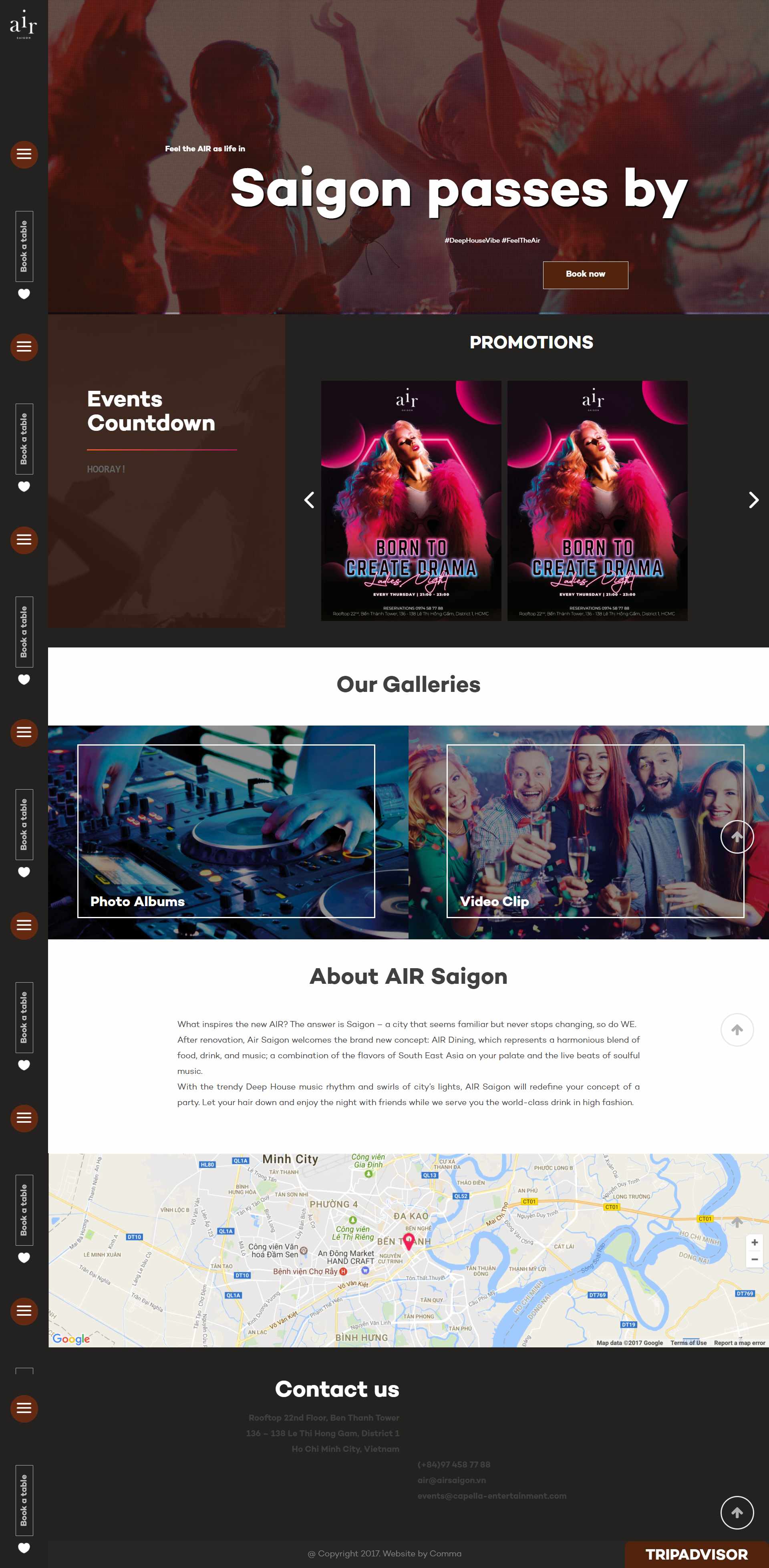 Thiết kế Web quán bar airsaigon.vn