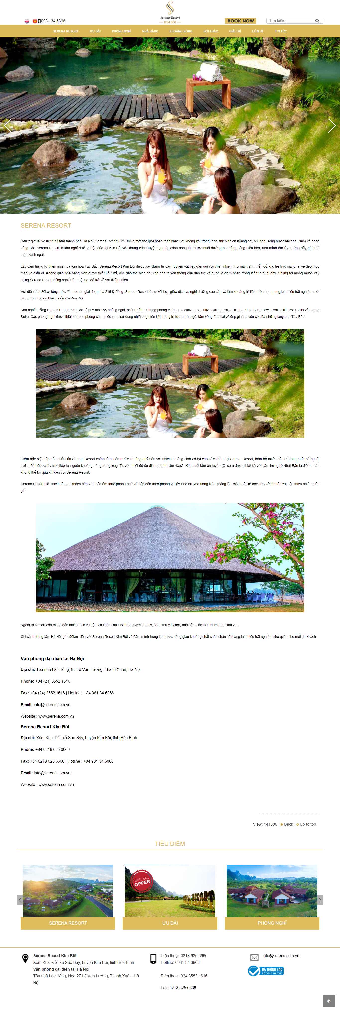 Thiết kế Web nghỉ dưỡng resort serena.com.vn