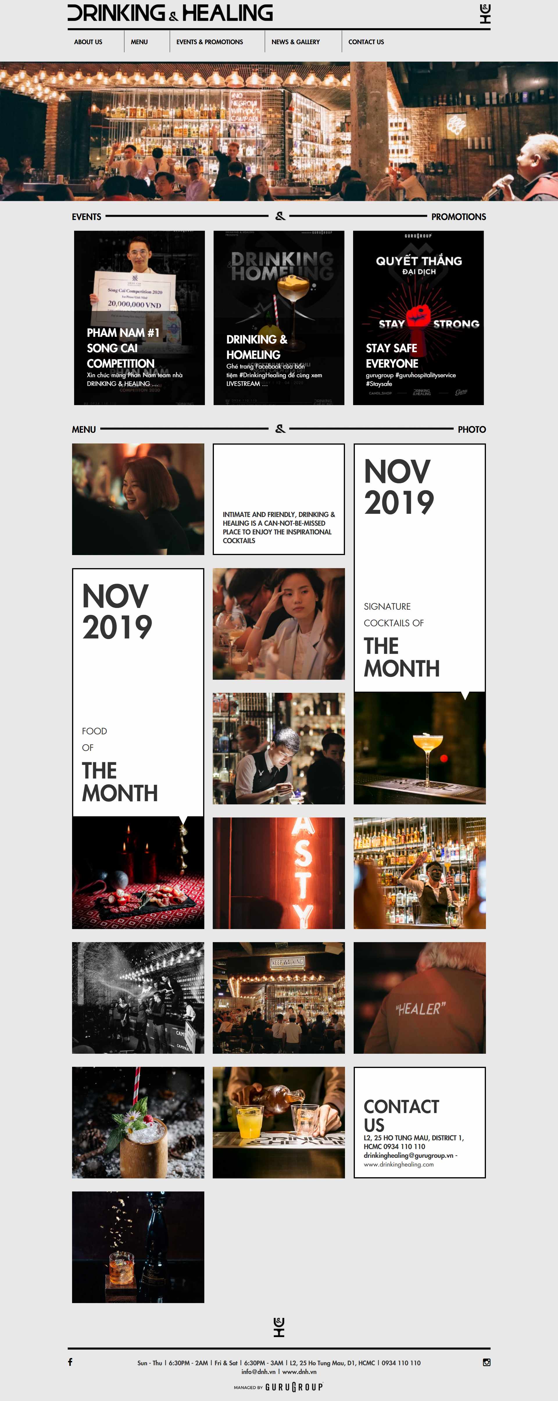 Thiết kế Web quán bar drinkinghealing.com