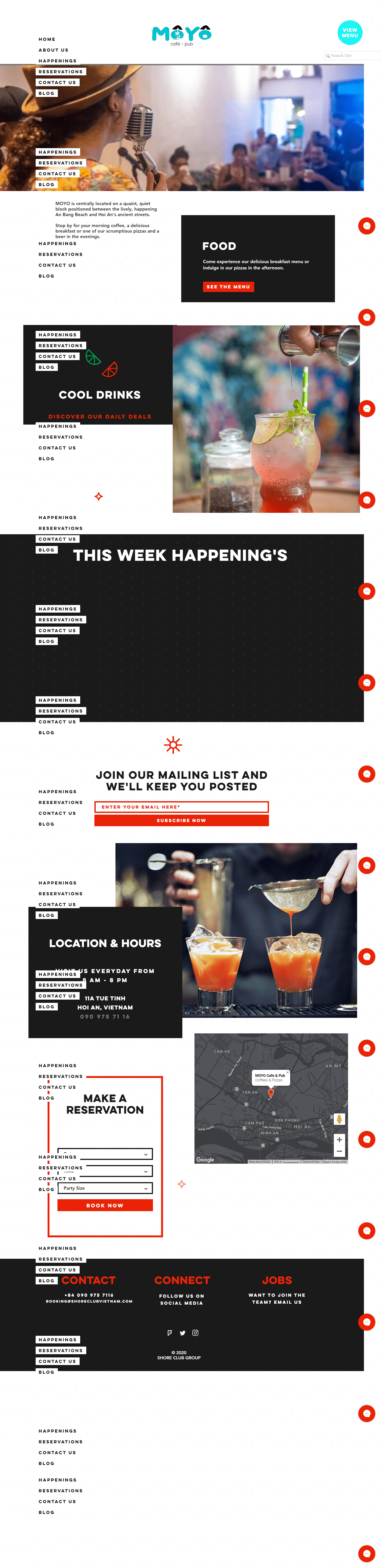 Thiết kế Web quán bar moyocafe.com