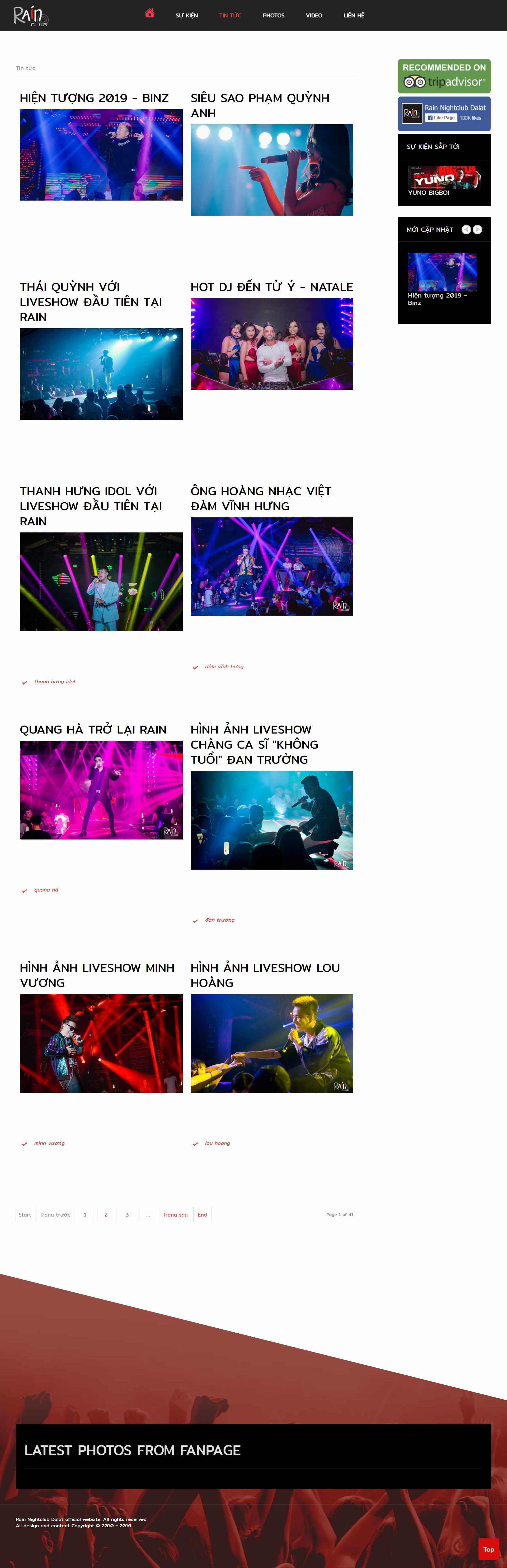Thiết kế Web quán bar rainnightclubvn.com
