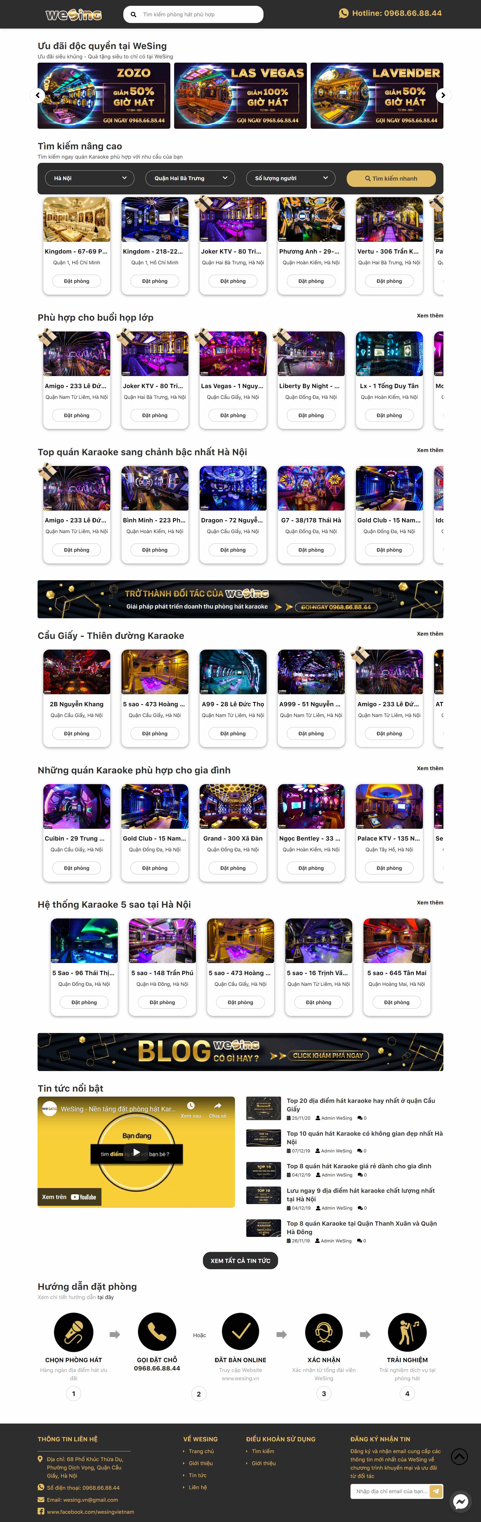 Thiết kế Web quán karaoke wesing.vn