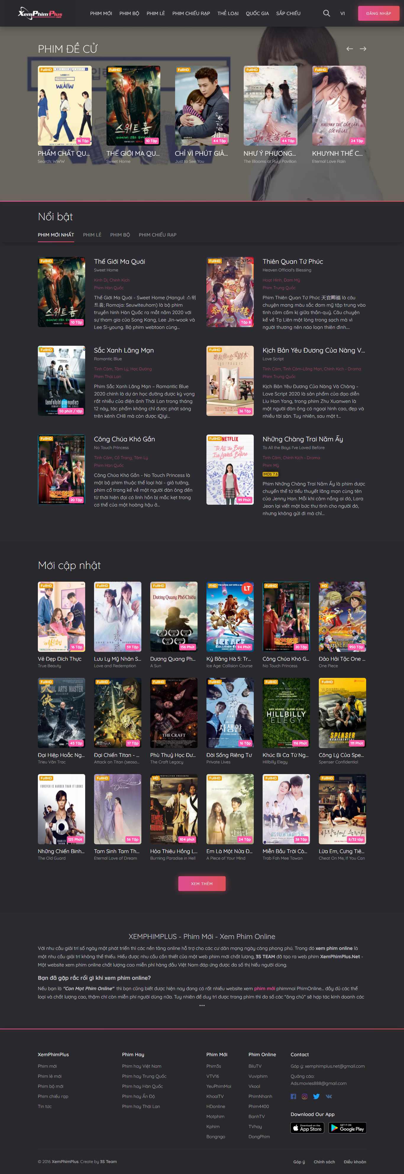 Thiết kế Web phim ảnh xemphimplus.net