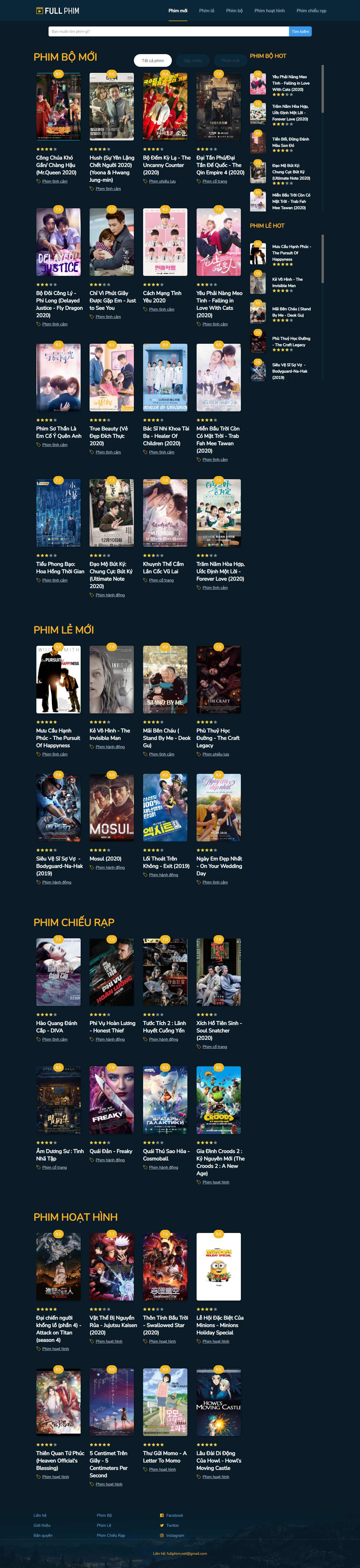 Thiết kế Web phim ảnh fullphim.net