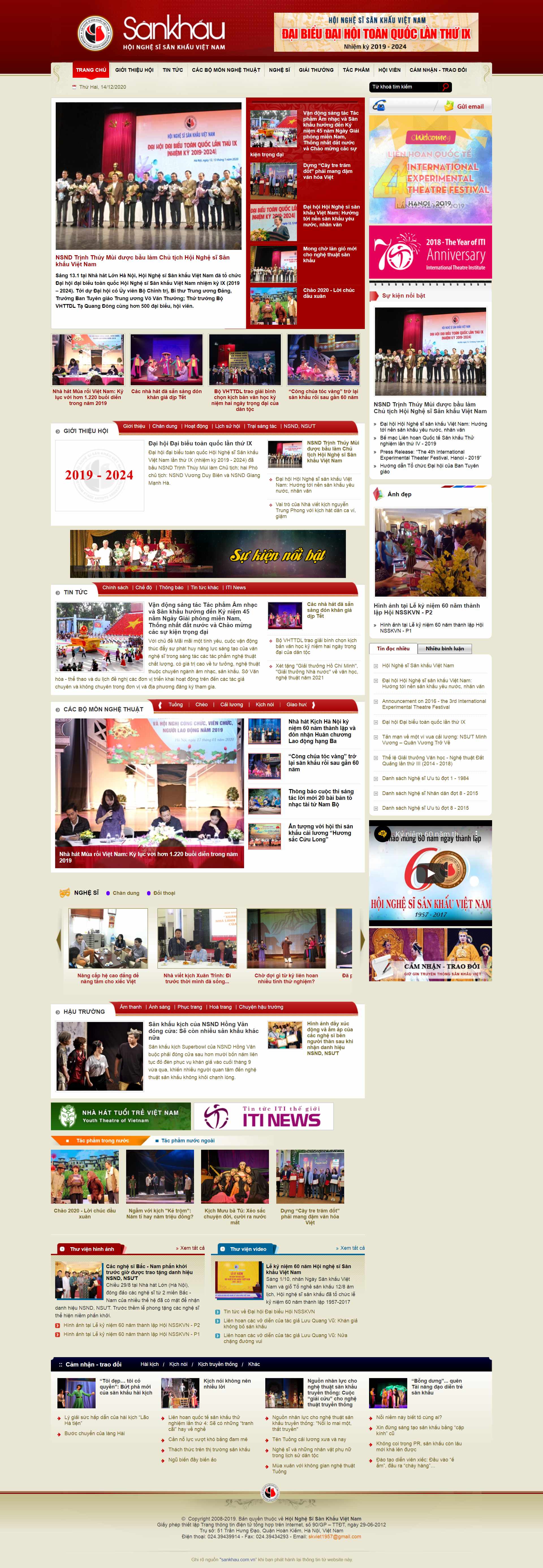 Thiết kế Web nghệ sĩ ca sĩ sankhau.com.vn