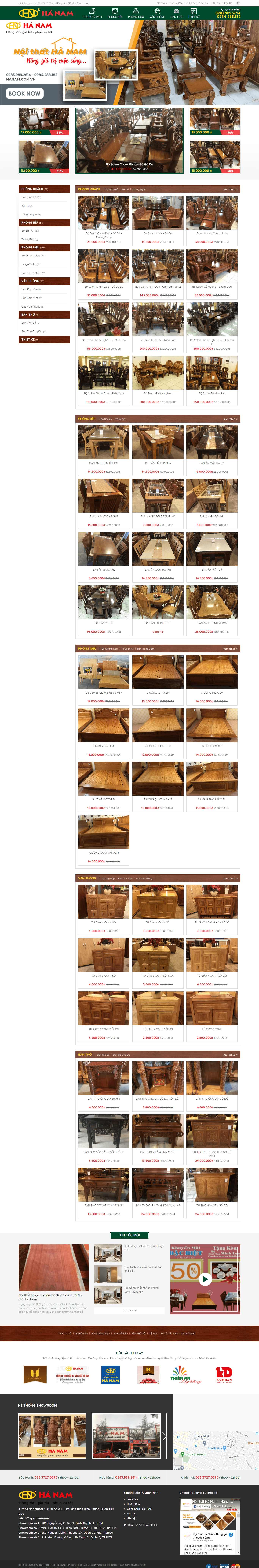 Thiết kế Web Đồ gỗ nội thất hanam.com.vn